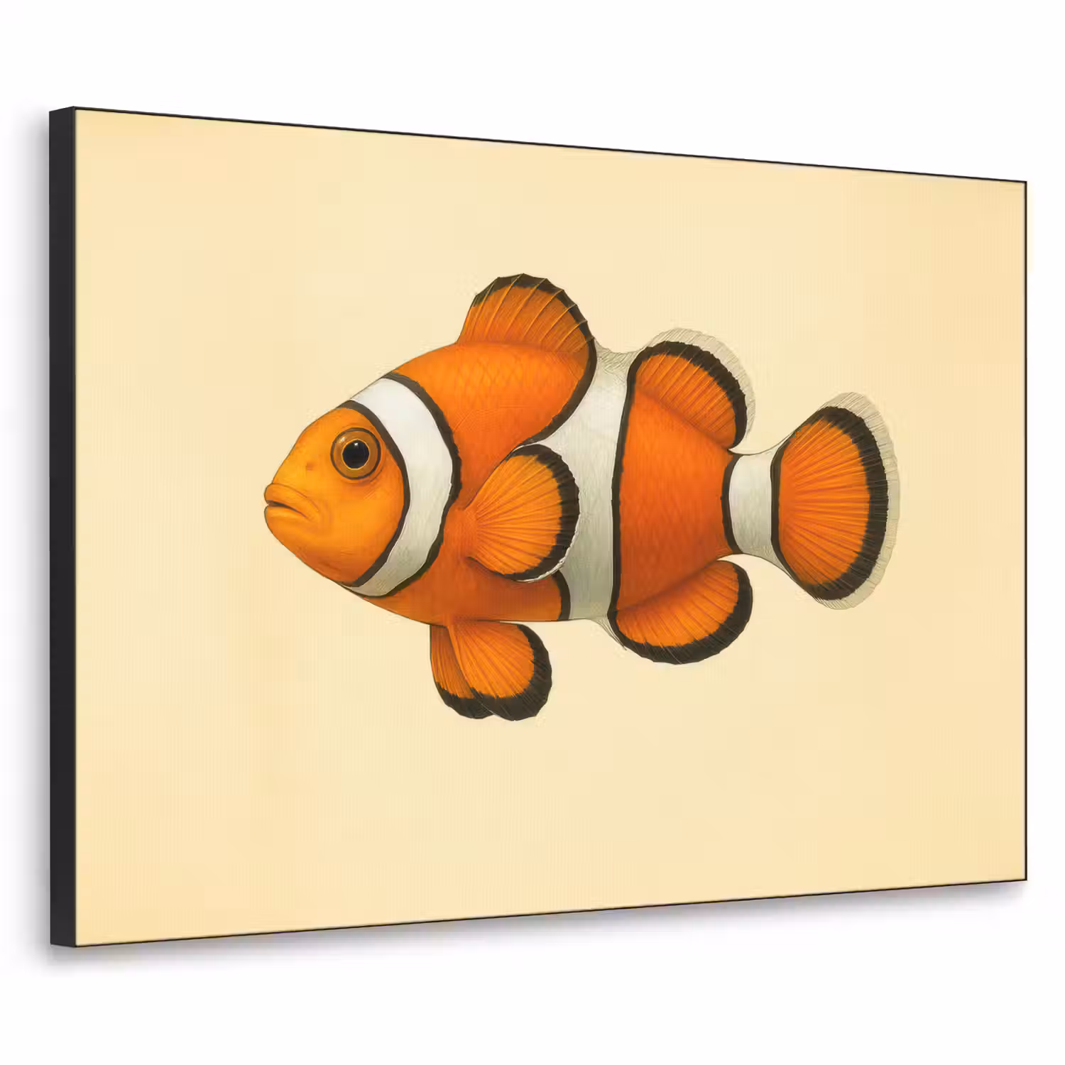 Vis - Oranje - Strepen Textielframe - compleet frame klein -3d