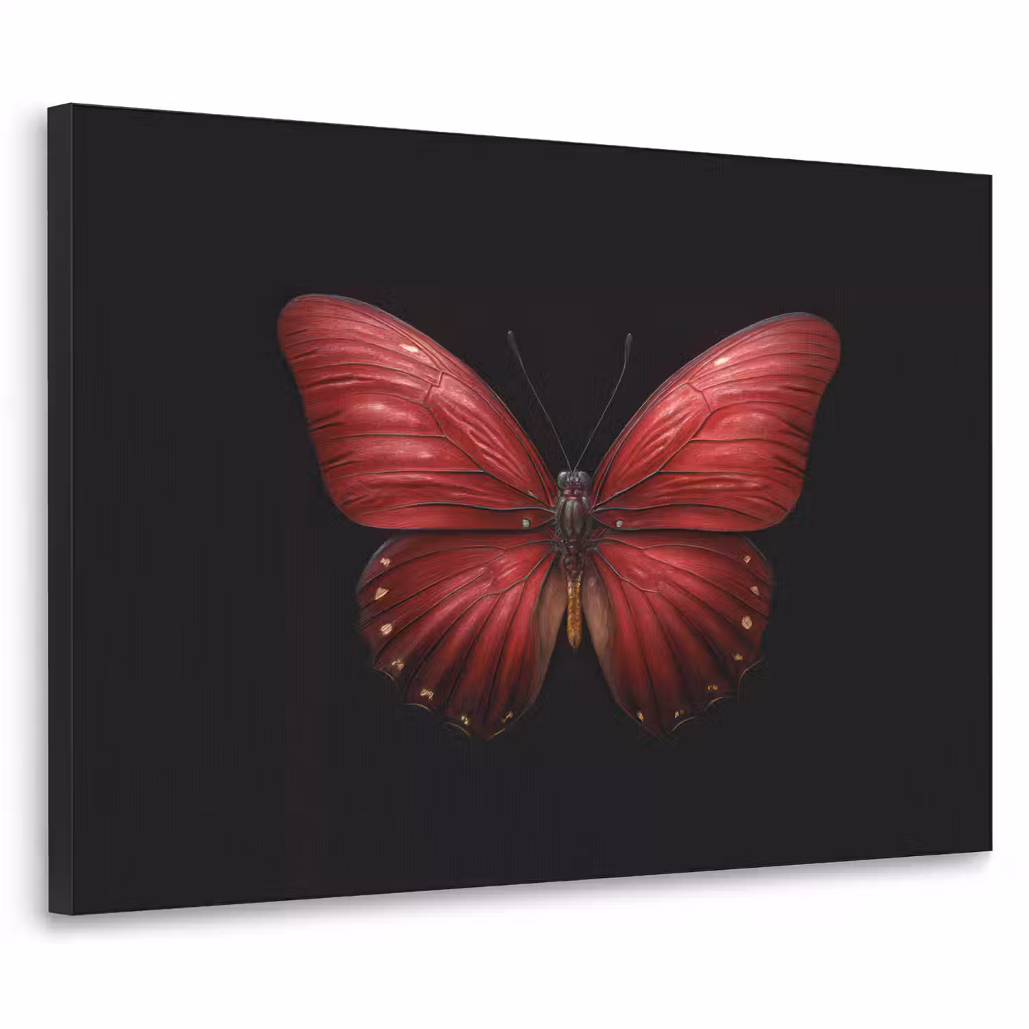 Vlinder - Rood - Minimalistisch Textielframe - compleet frame klein -3d