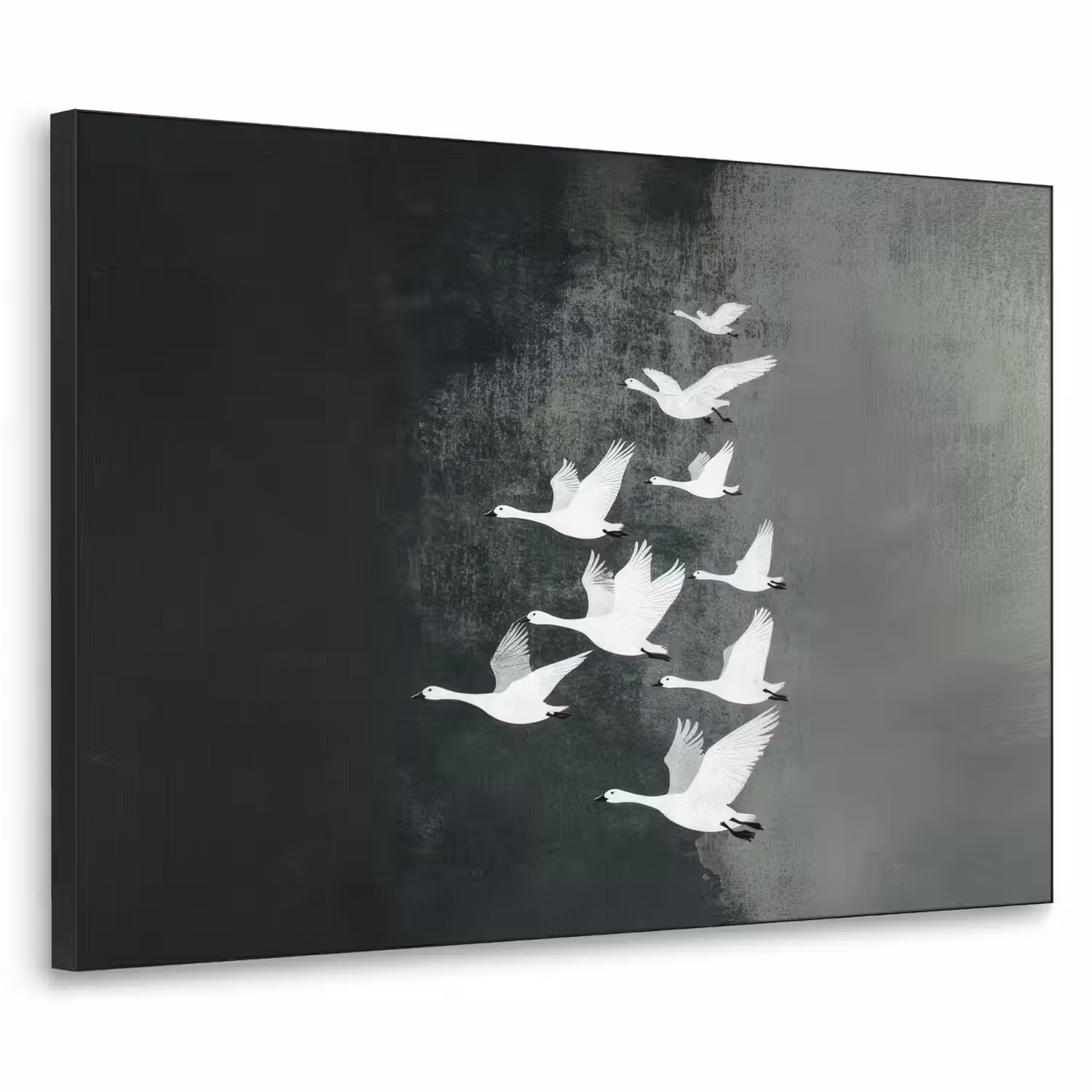 Vogel - Japandi - Groen Textielframe - compleet frame klein -3d