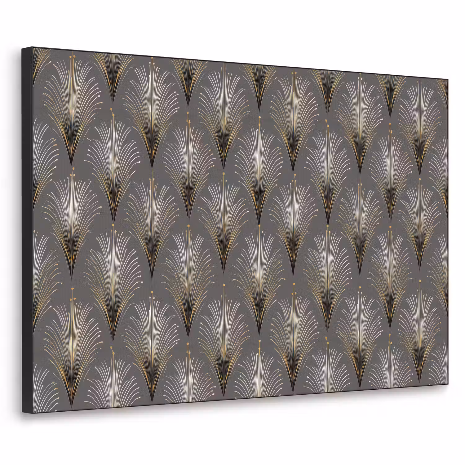 Waaierstralen - Goud - Antraciet Textielframe - compleet frame klein 947 -3d