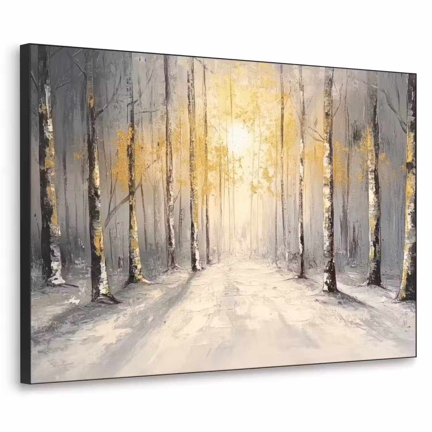 Winter - Abstract - Sneeuw - Natuur - Zon Textielframe - compleet frame klein -3d