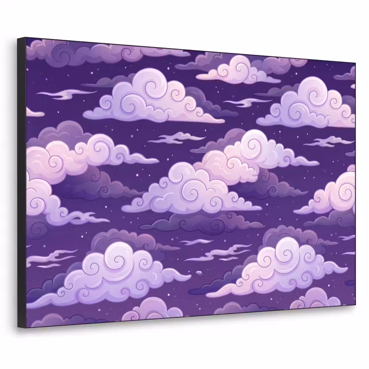 Wolken - Nacht - Natuur - Abstract - Paars Textielframe zwart klein -3d
