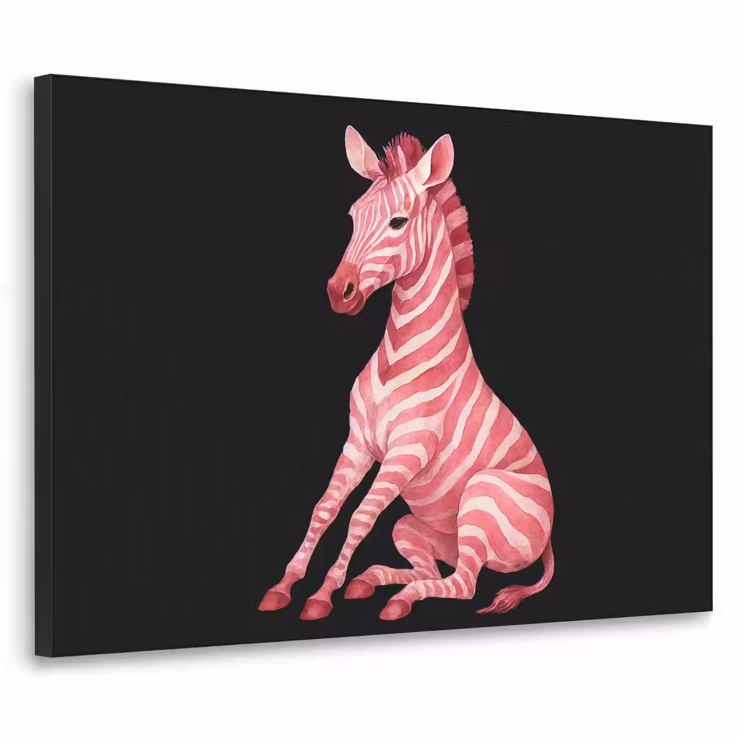 Zebra - Roze - Gestreept Textielframe - compleet frame klein -3d