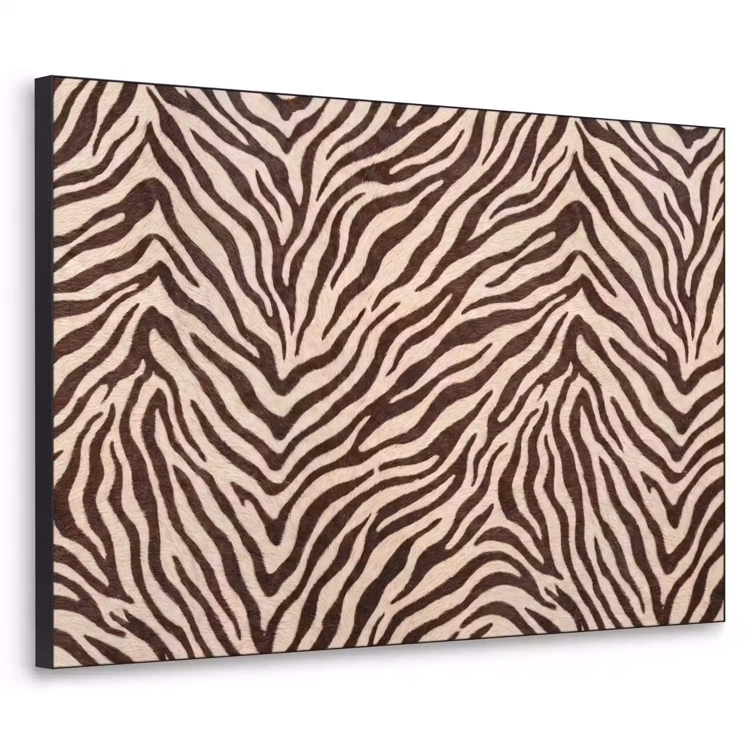 Zebra - Strepen - Bruin Textielframe zwart klein -3d