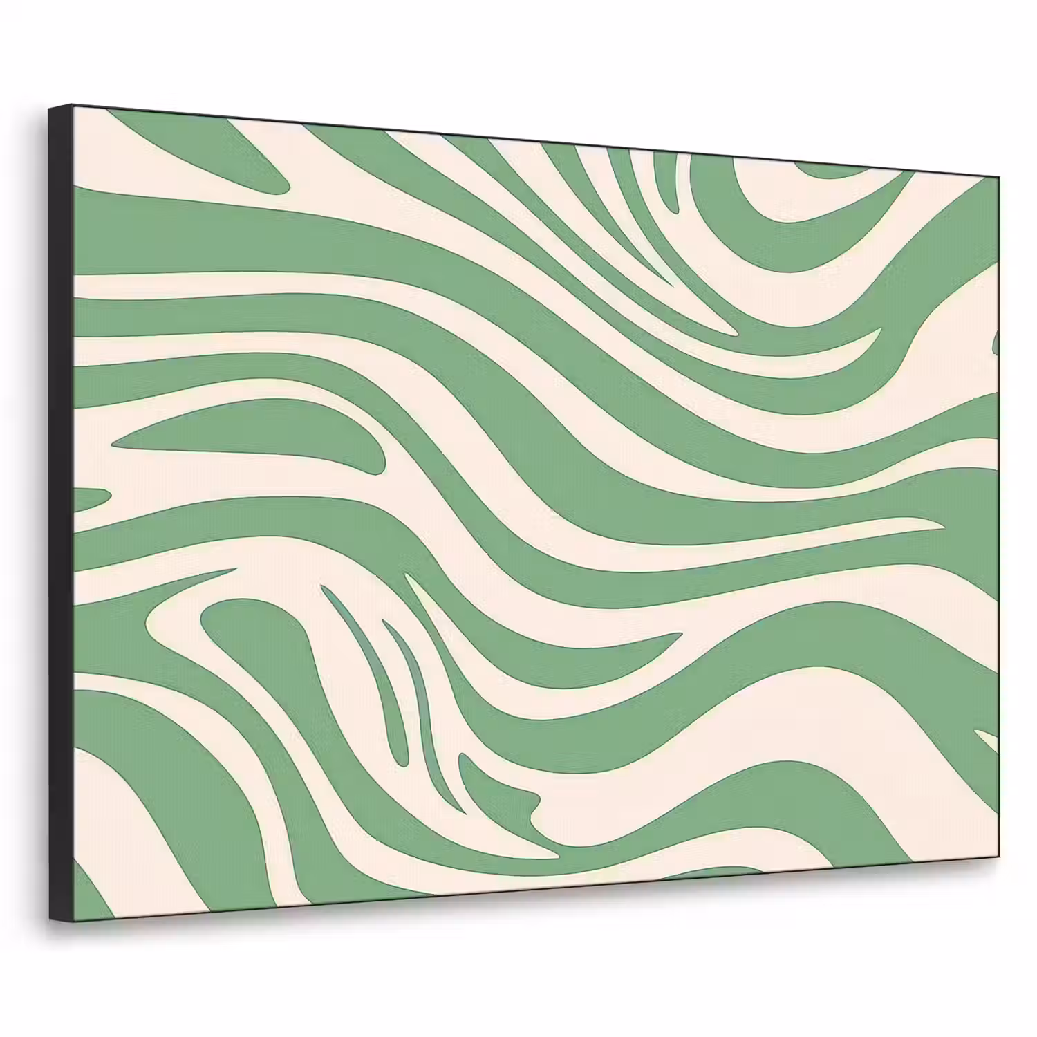 Zebrapatroon - Groen - Retro Textielframe - compleet frame klein -3d