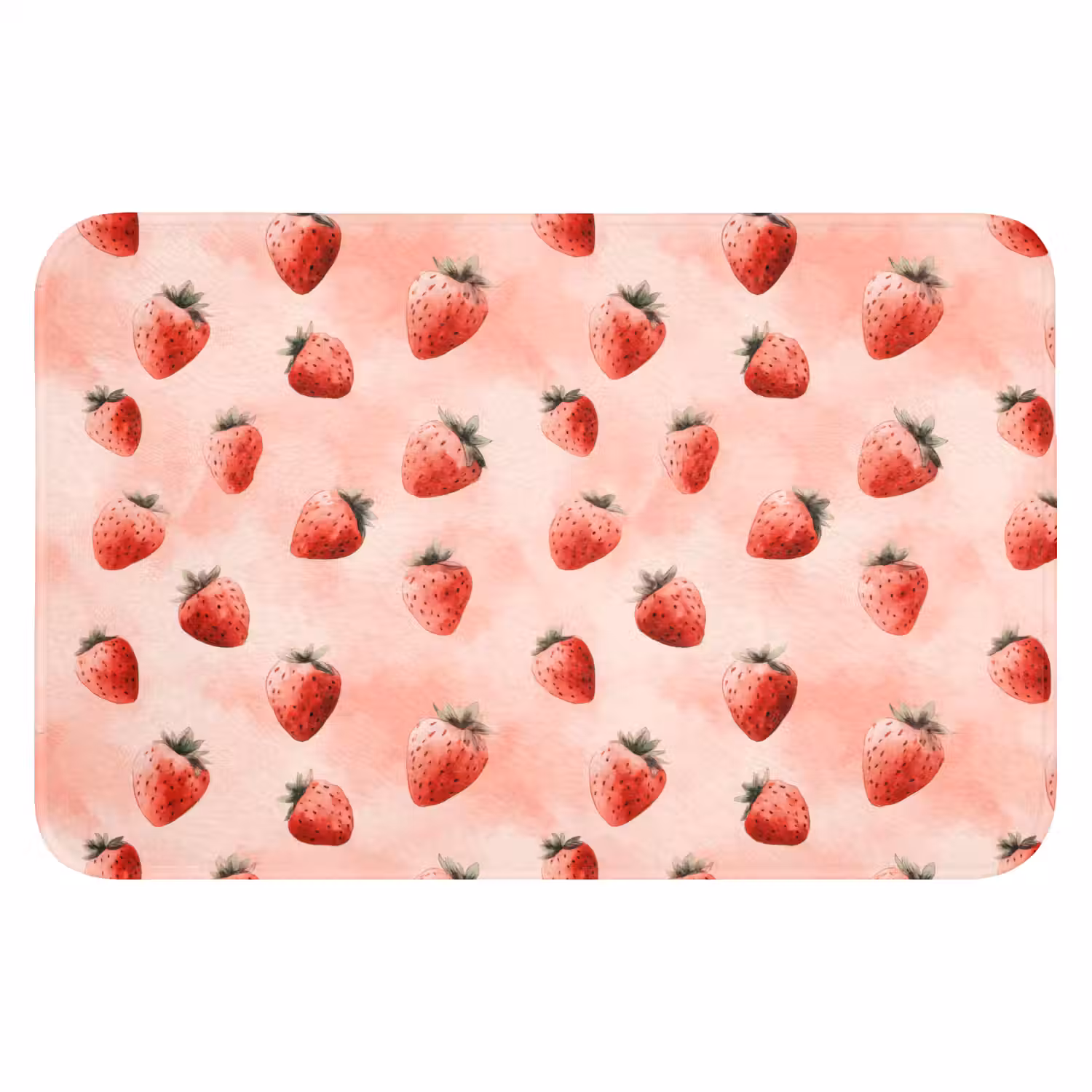 Aardbei - Patroon - Roze Badmat klein 997 -3d