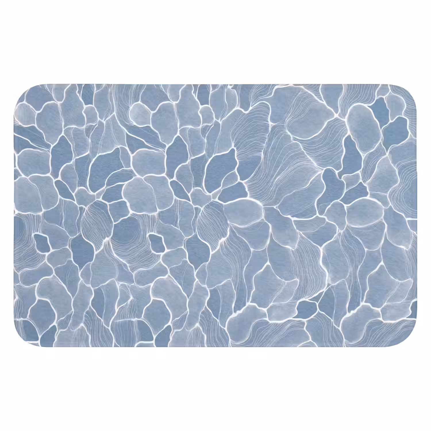 Abstract - Blauw - Bladeren Badmat klein -3d