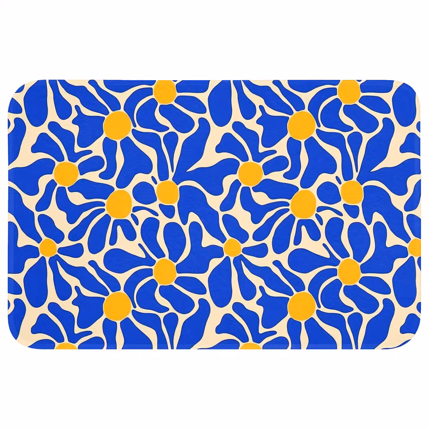 Abstract - Bloem - Blauw Badmat klein 997 -3d