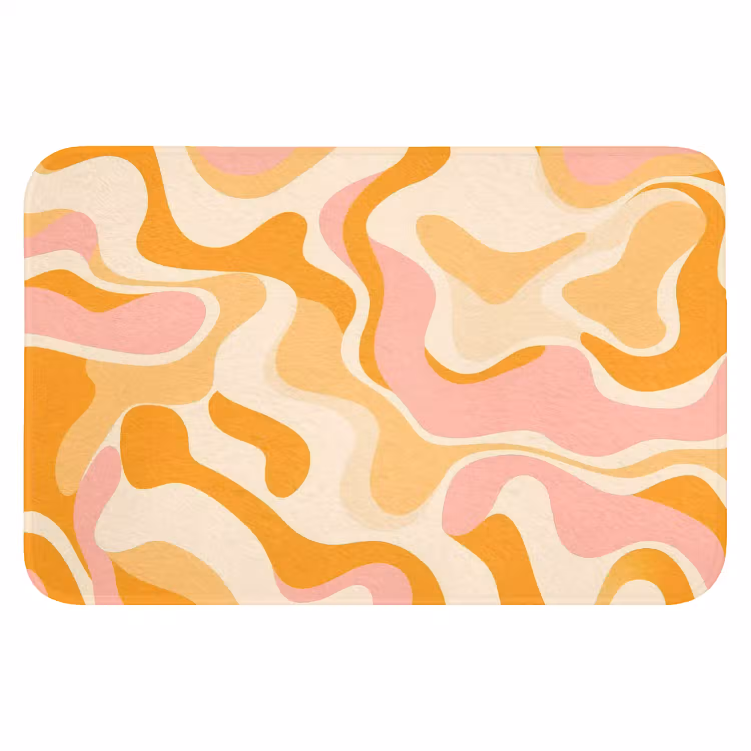 Abstract - Golvend - Oranje Badmat klein -3d