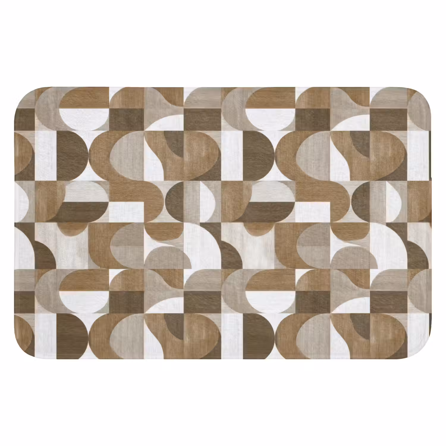 Abstract - Retro - Bruin Badmat klein 997 -3d