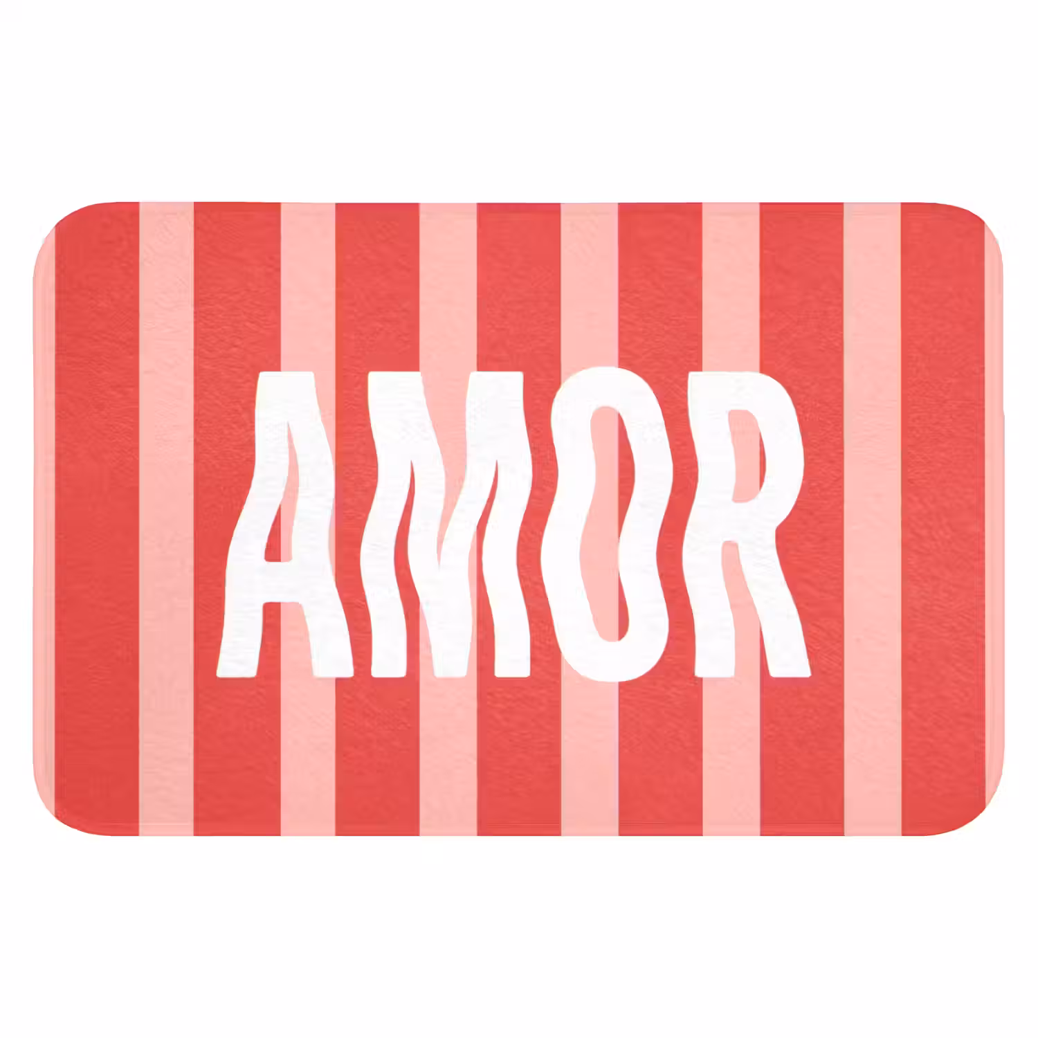 Amor - Strepen - Rood - Roze Badmat klein -3d