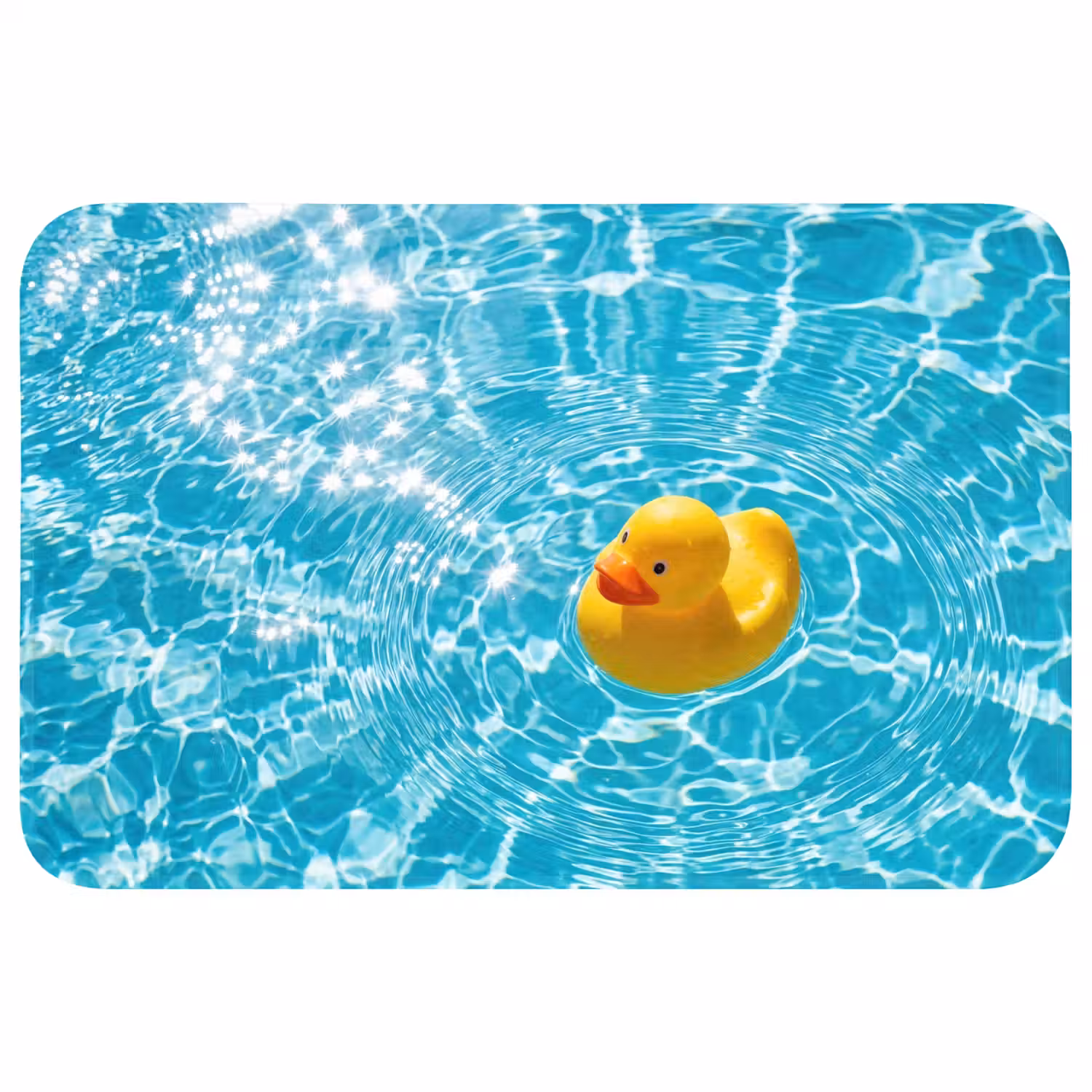 Badeend - Dobberen - Blauw Badmat klein -3d