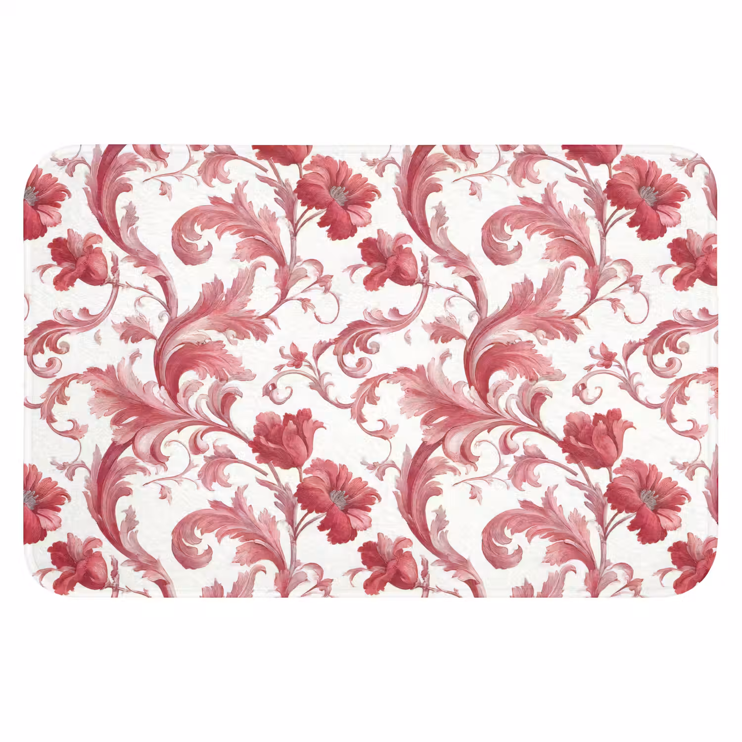 Barok - Patroon - Rood Badmat klein 997 -3d