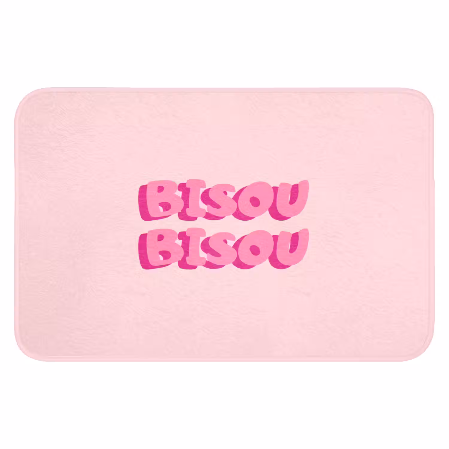 Bisou - Roze - Dikke letters Badmat klein -3d