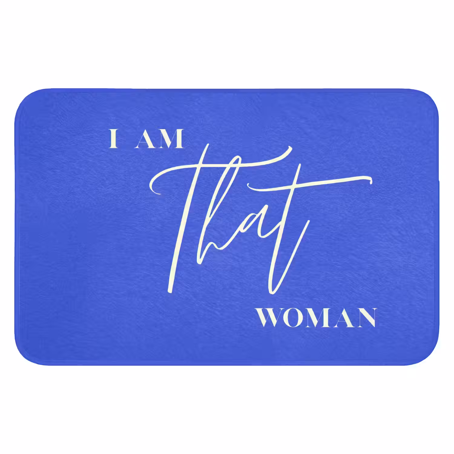 Blauw - I am that woman - Sierlijk - Minimalistisch Badmat klein -3d