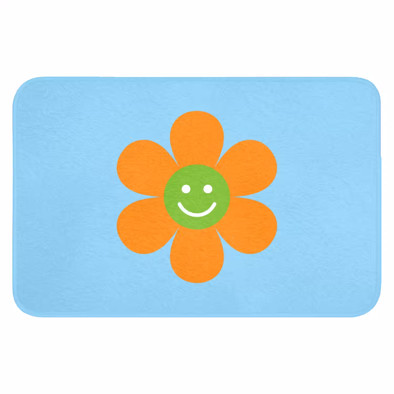 Bloem - Smiley - Kleurrijk Badmat klein -3d