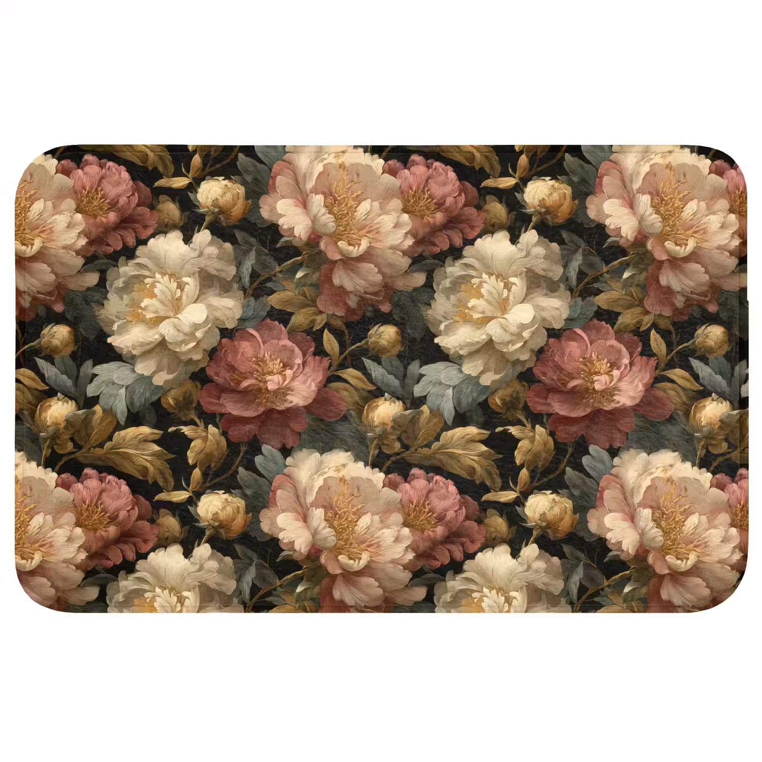 Bloemen - Barok - Patroon - Roze - Crème Badmat klein 997 -3d