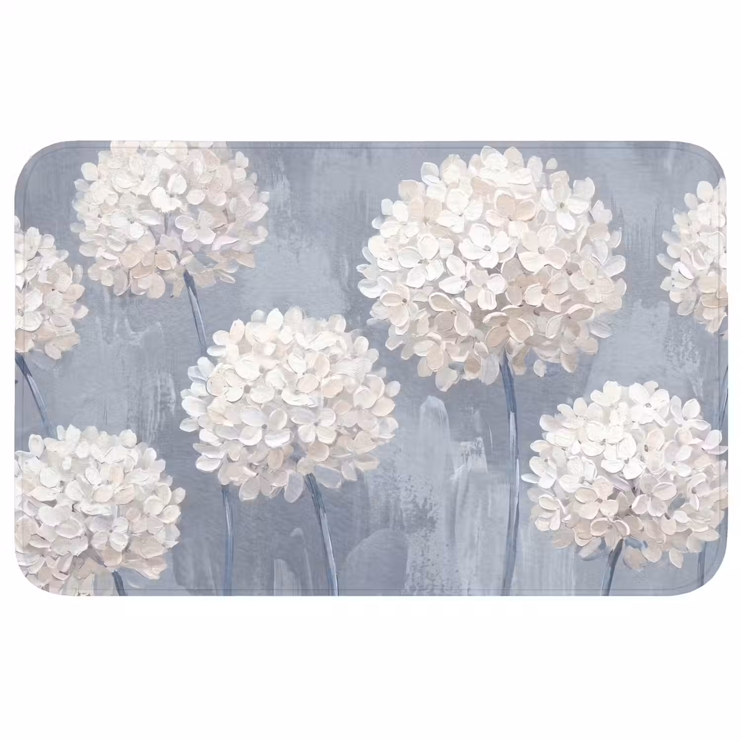 Bloemen - Illustratie - Blauw Badmat klein -3d