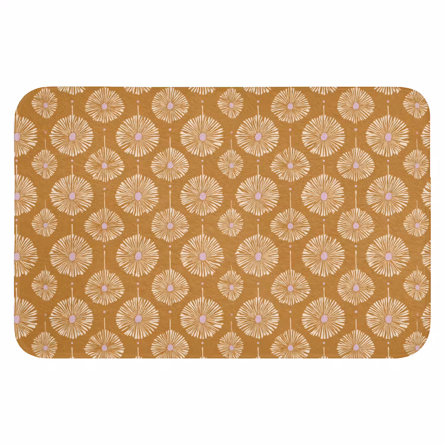 Bloemen - Modern - Oker Badmat klein 997 -3d