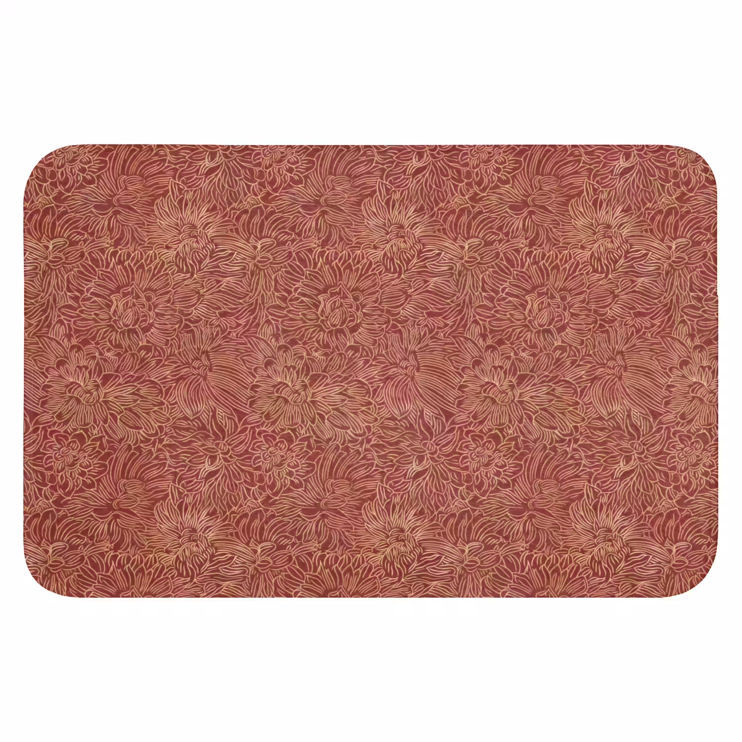 Bloemen - Motief - Rood Badmat klein 997 -3d