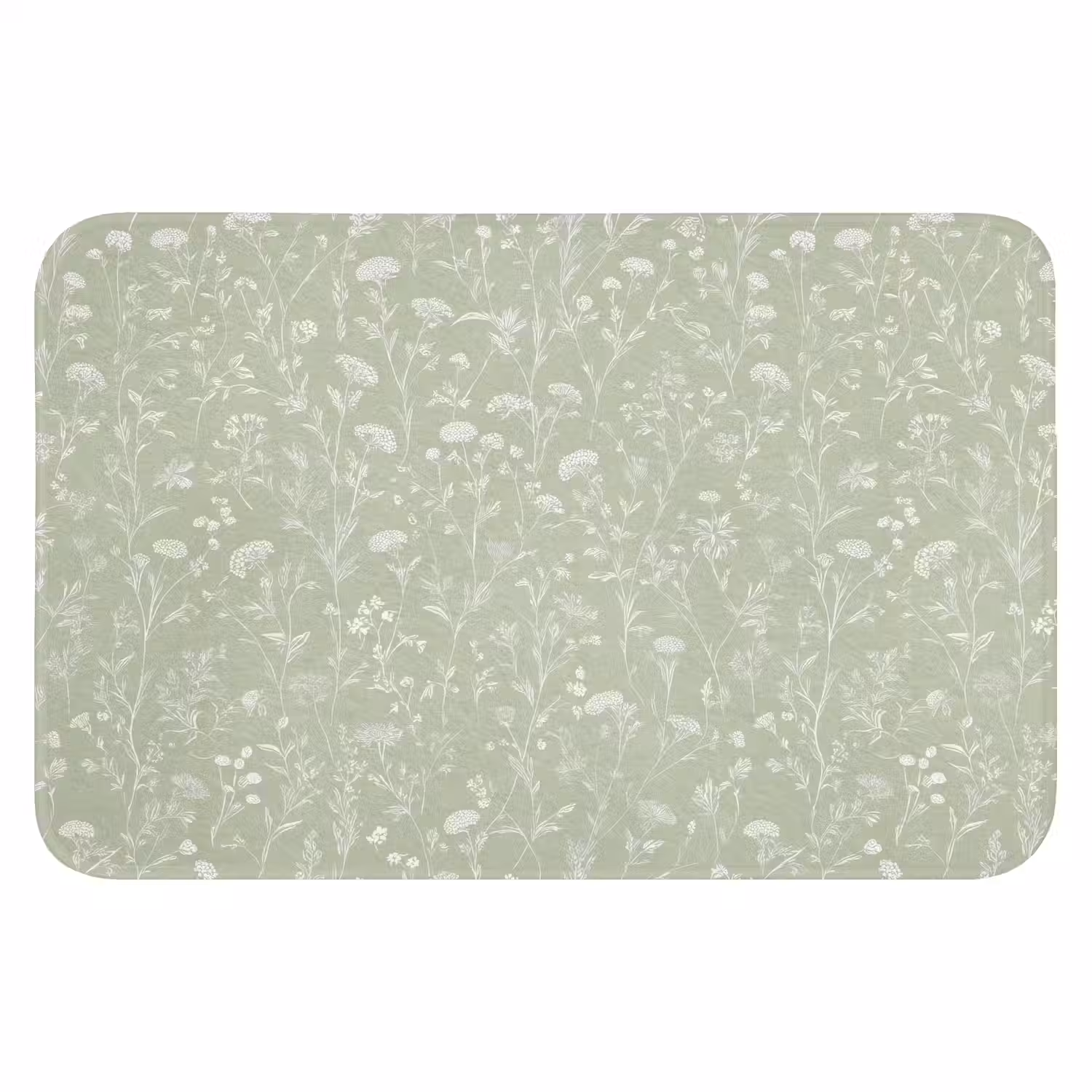 Bloemen - Patroon - Groen Badmat klein 997 -3d