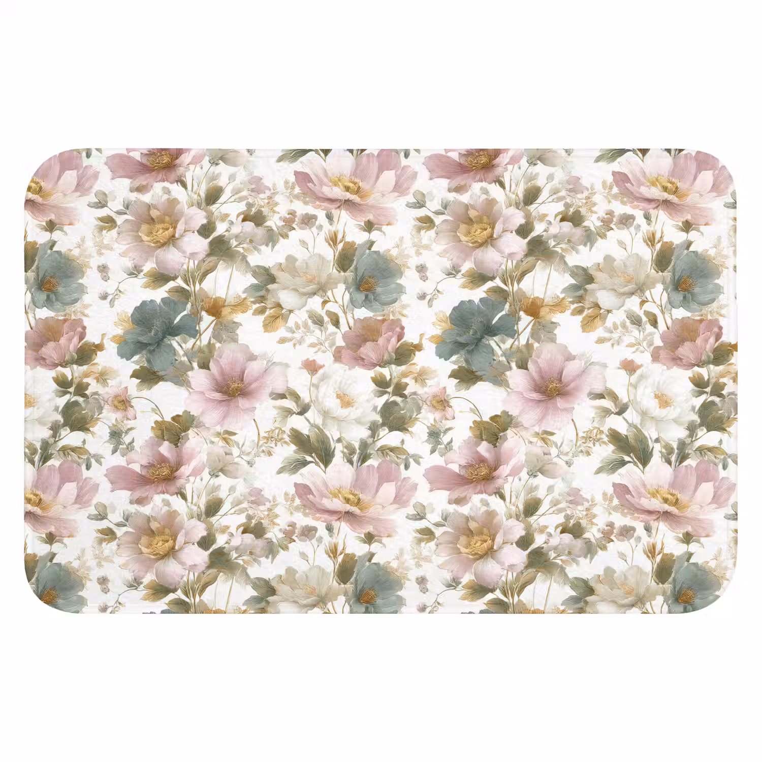 Bloemen - Patroon - Pastel Badmat klein 997 -3d