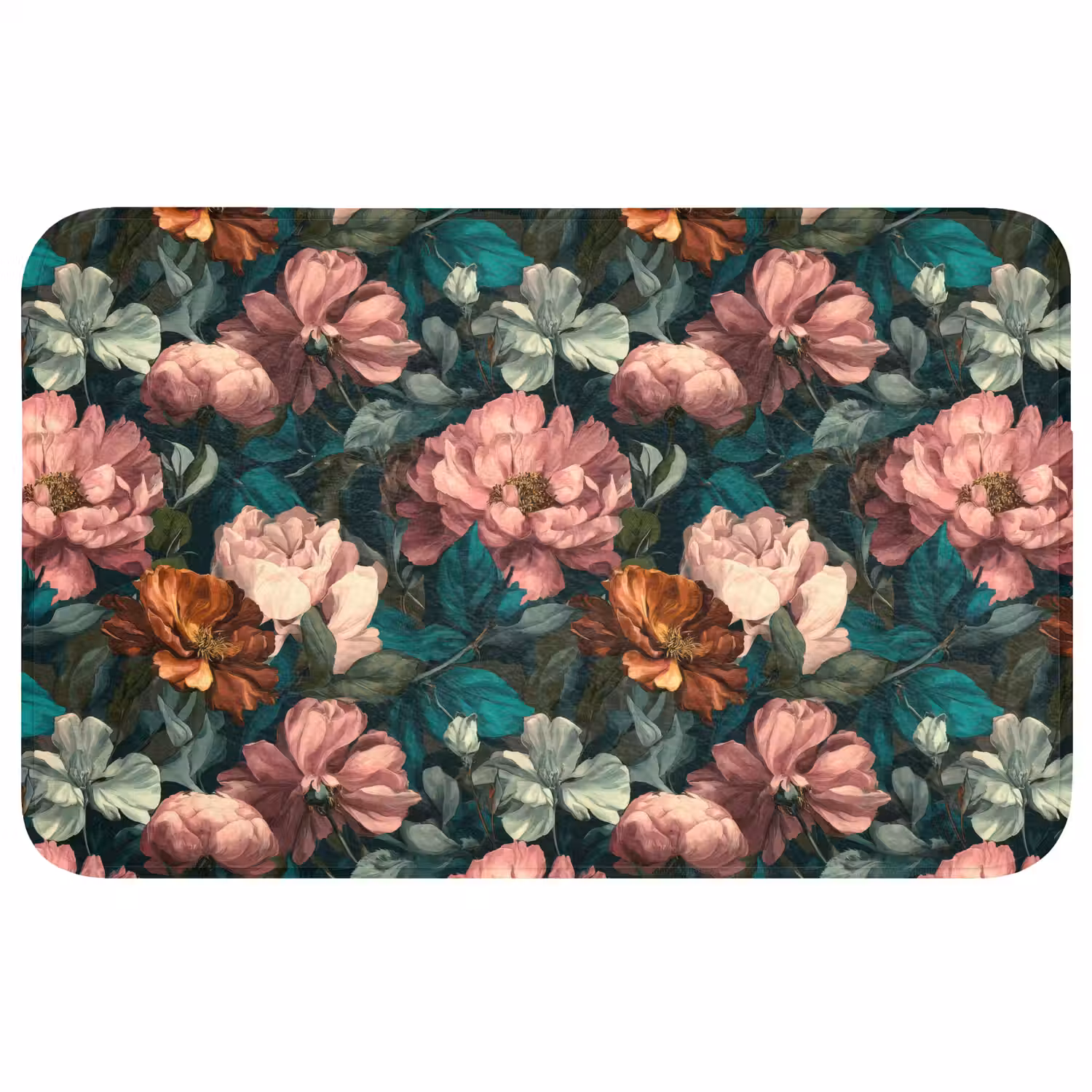 Bloemen - Schilderachtig - Patroon - Roze Badmat klein 997 -3d