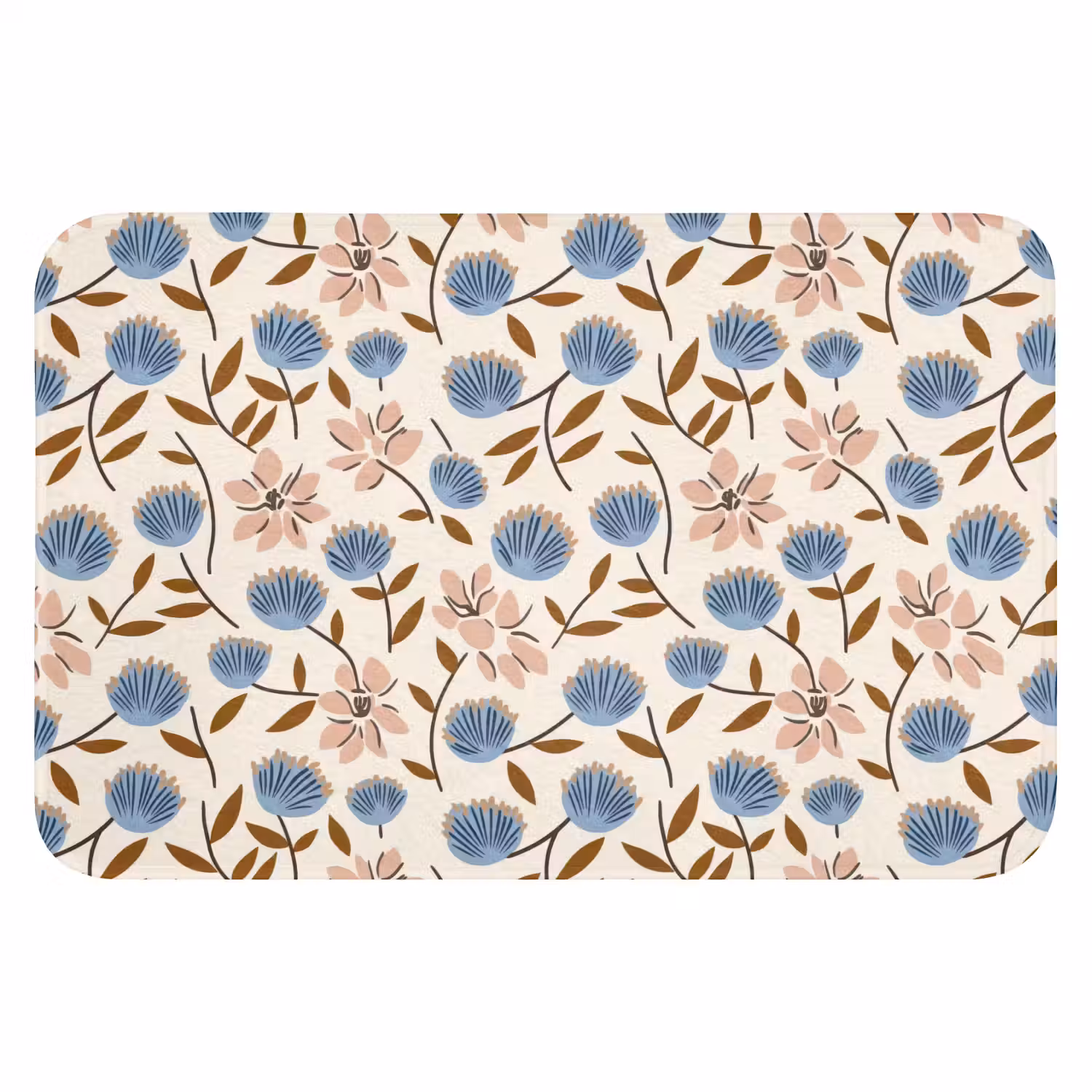Bloemen - Wild - Blauw Badmat klein 997 -3d