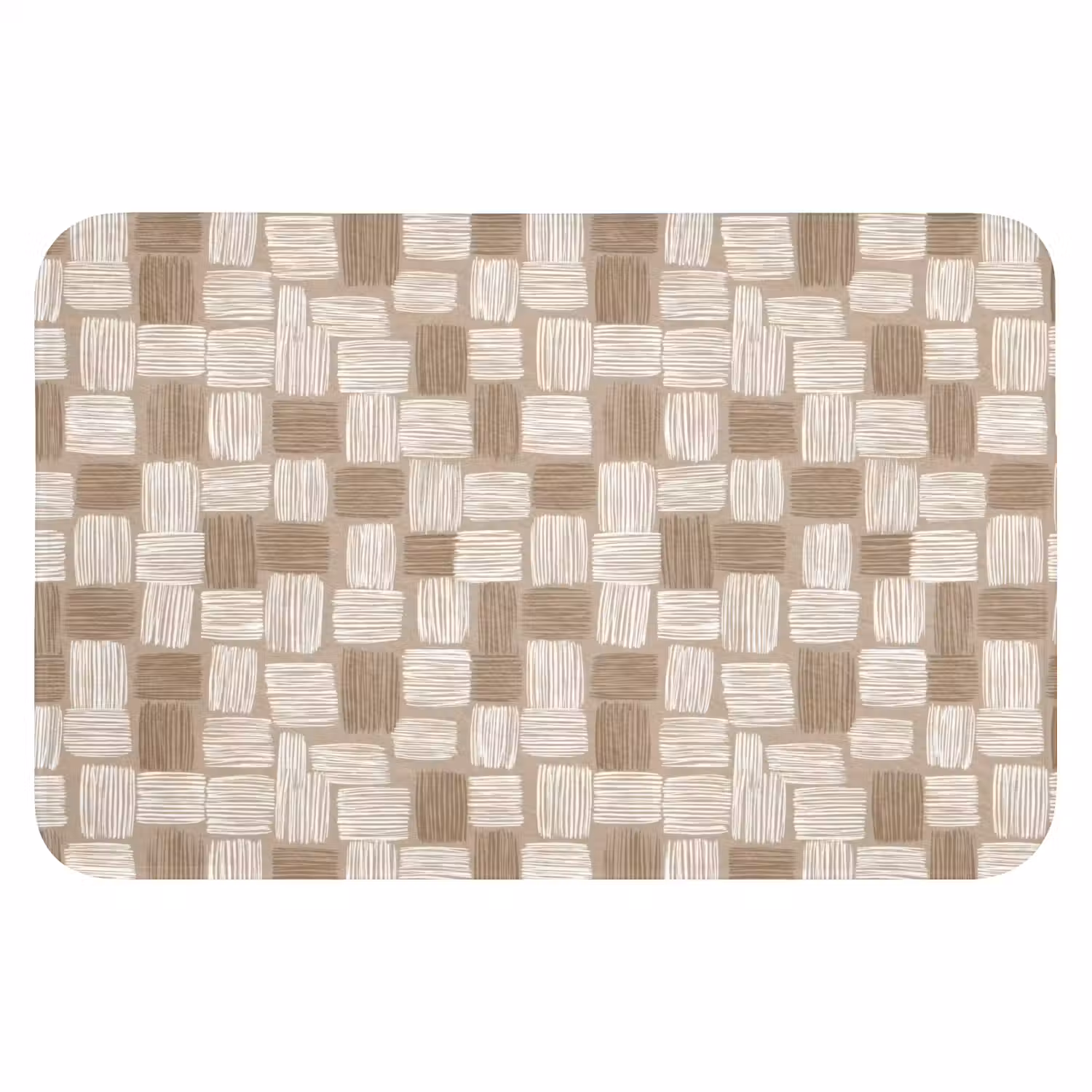 Blok - Patroon - Bruin Badmat klein 997 -3d