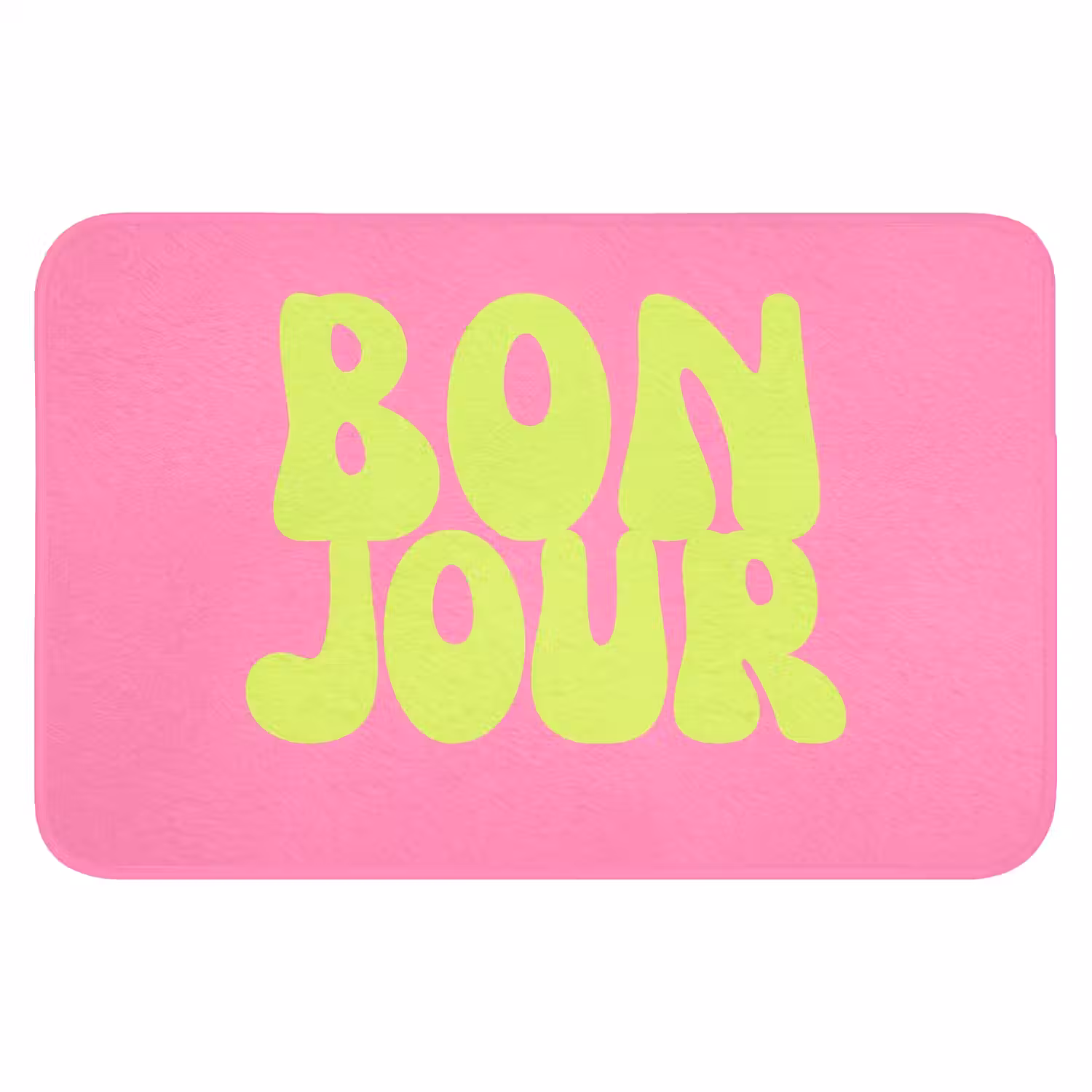 Bonjour - Roze - Fel groen Badmat klein -3d