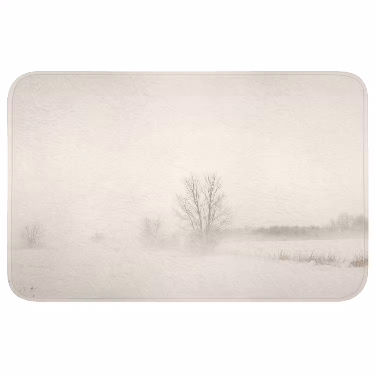 Boom - Mist - Sneeuw - Winter - Minimalistisch Badmat middel -3d