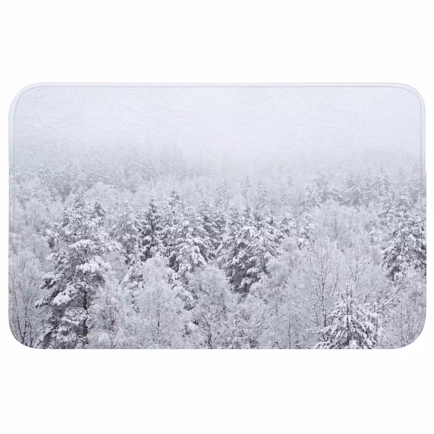 Bos - Sneeuw - Winter - Natuur - Wit Badmat middel -3d