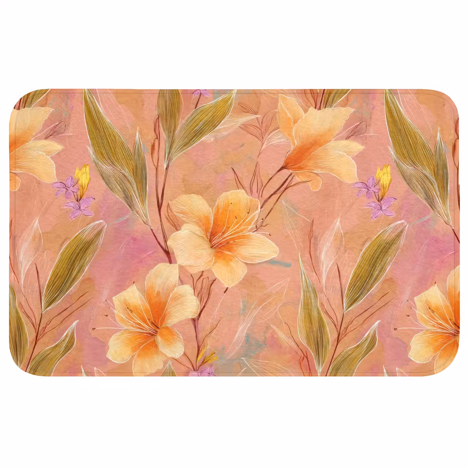 Botanisch - Bloemen - Kleurrijk Badmat klein 997 -3d