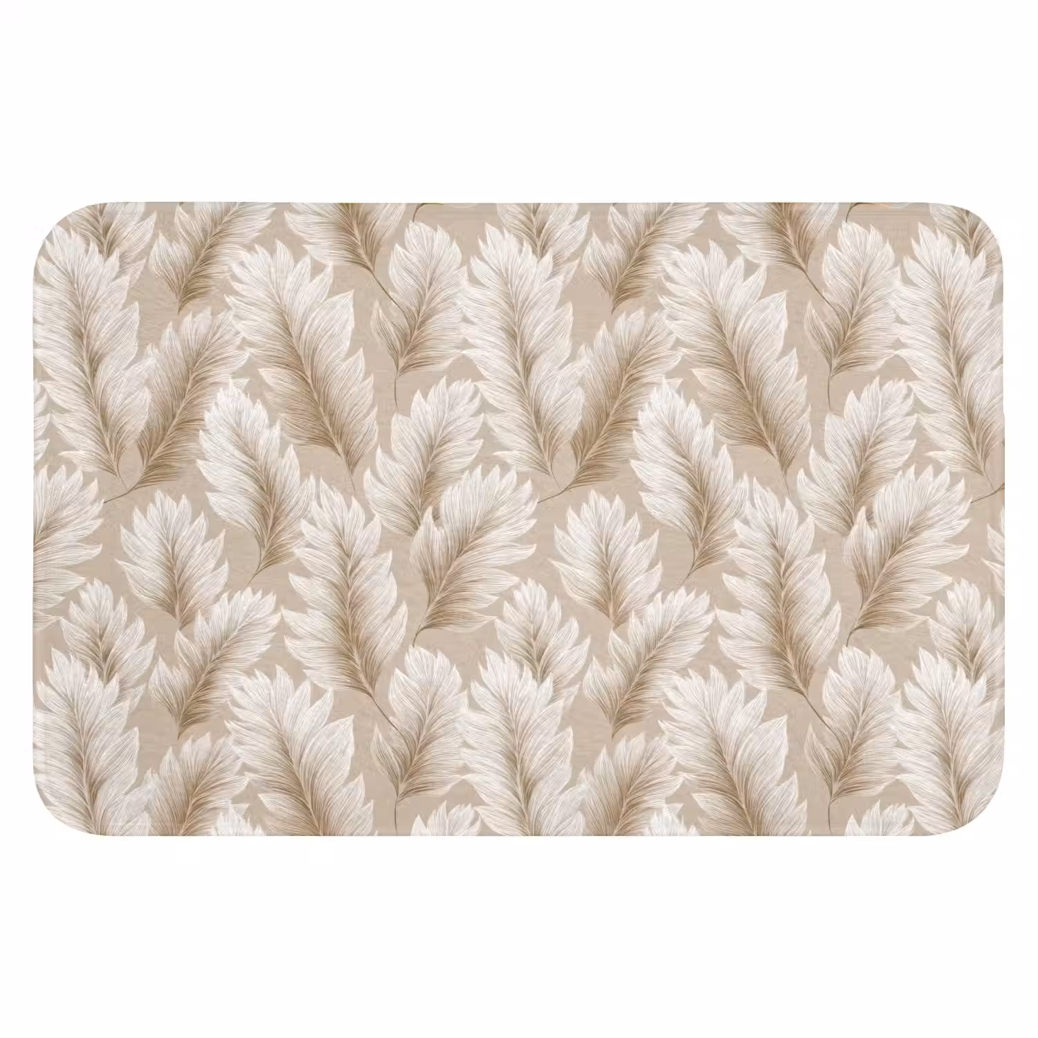 Botanisch - Patroon - Beige Badmat klein 997 -3d