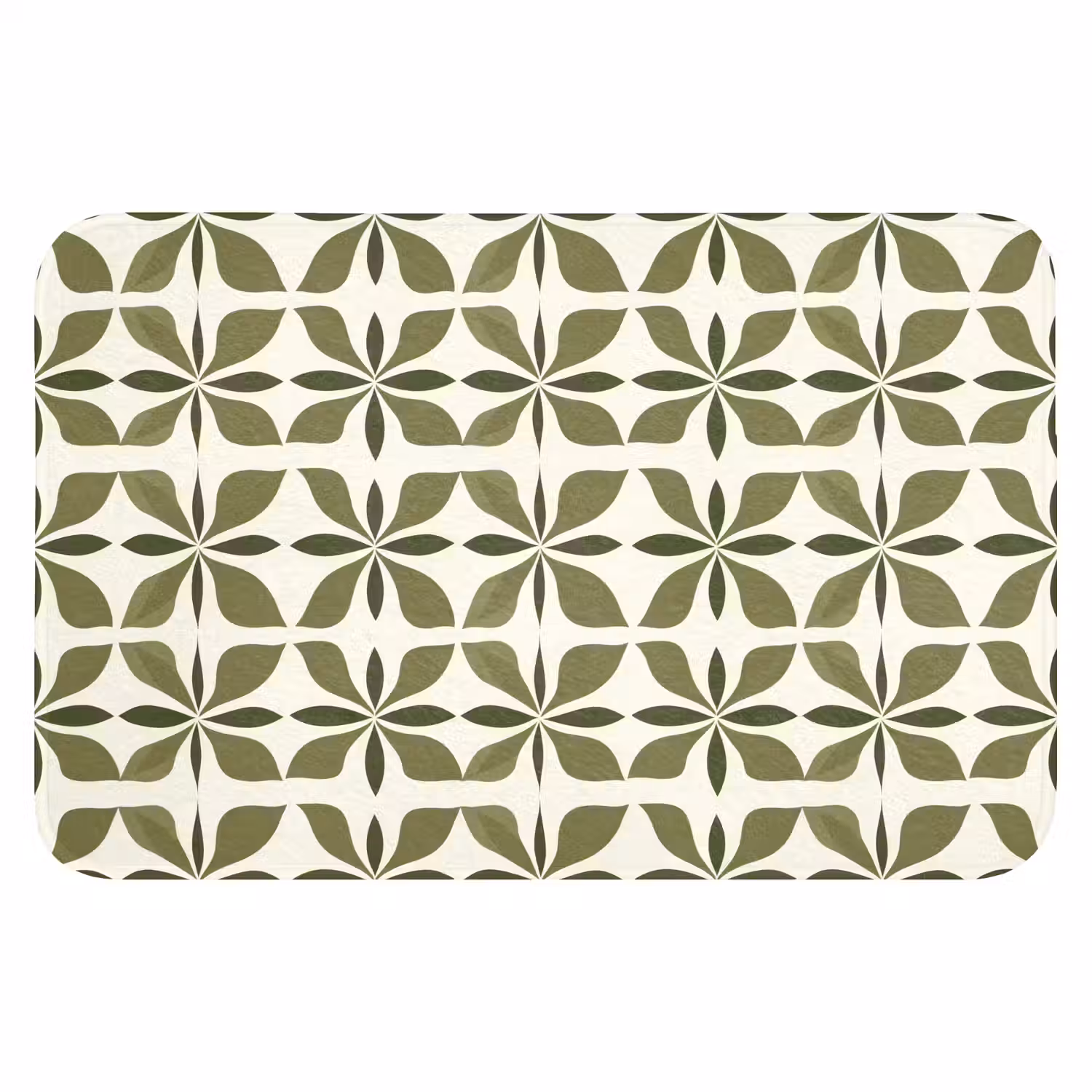 Botanisch - Retro - Groen Badmat klein 997 -3d