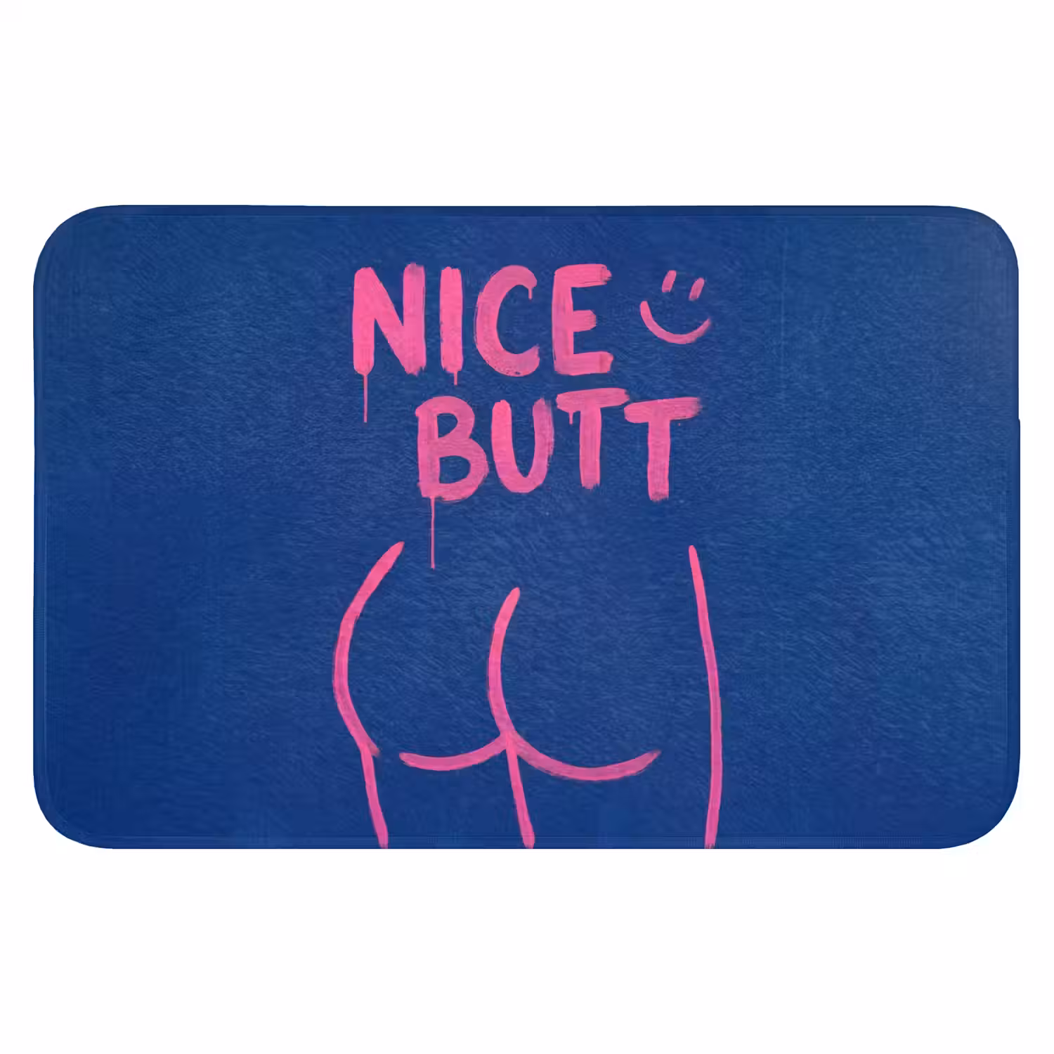 Brutaal - Grappig - Blauw Badmat klein -3d