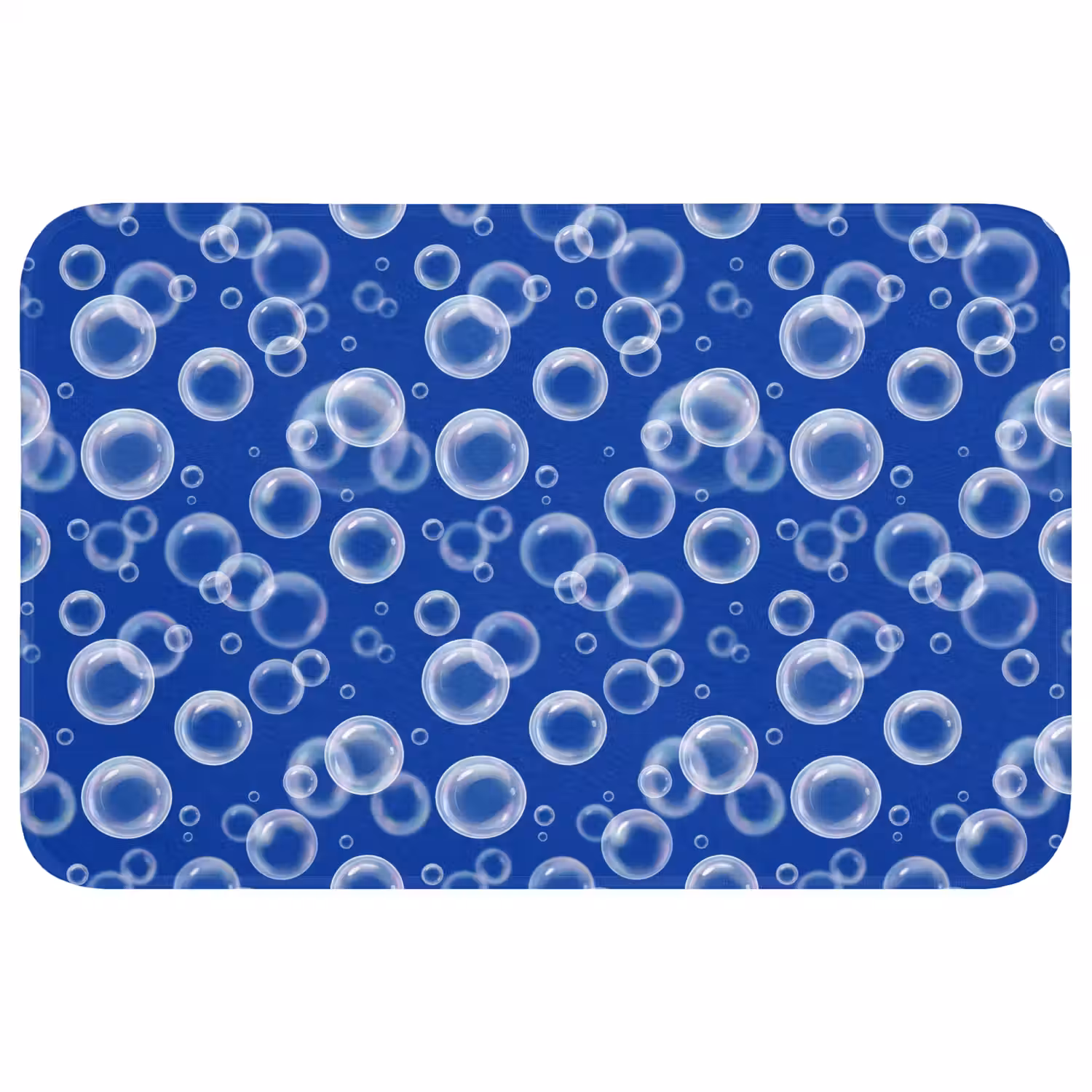 Bubbels - Patroon - Blauw Badmat klein -3d
