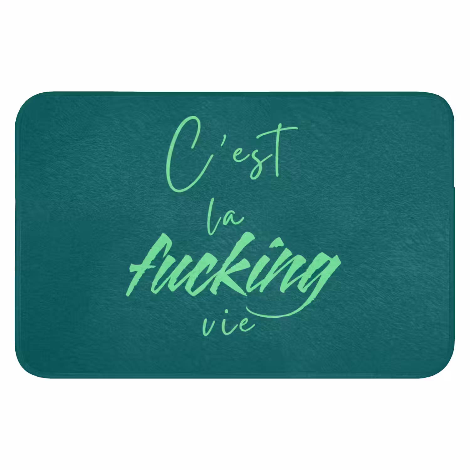 c'est la fucking vie - Groen - Handgeschreven Badmat klein -3d