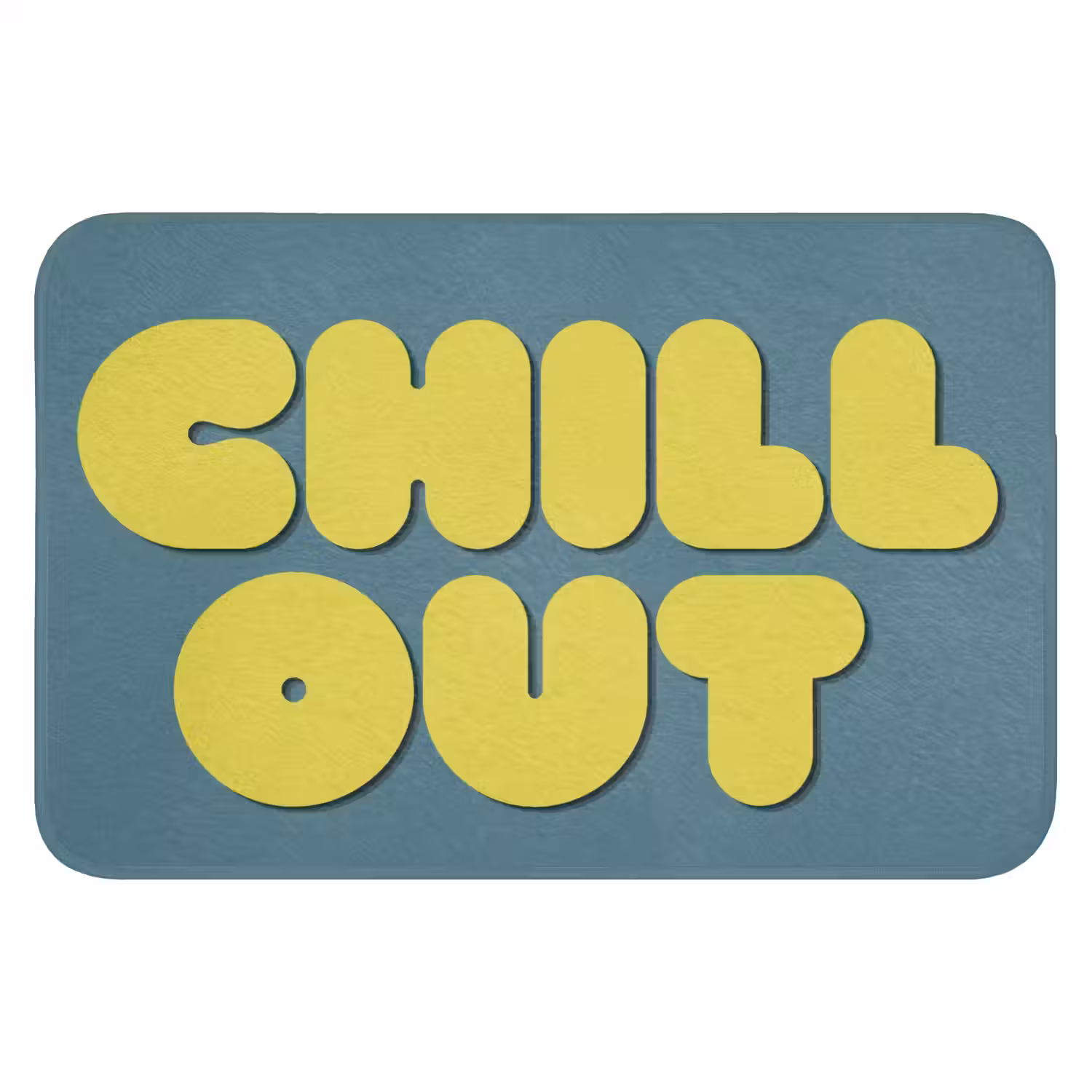 Chill out - Geel - Blauw Badmat klein -3d