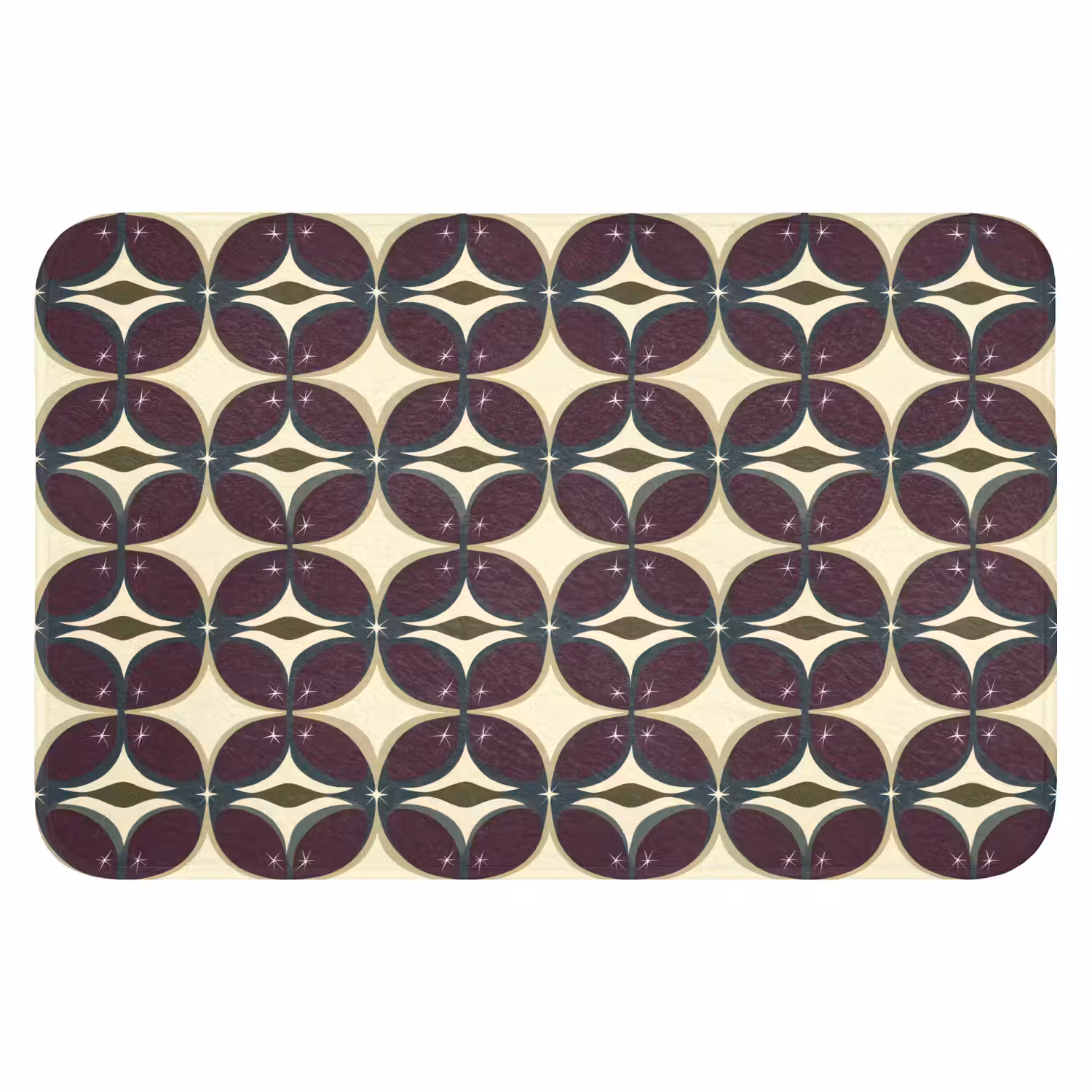 Cirkel - Retro - Kleurrijk Badmat klein 997 -3d