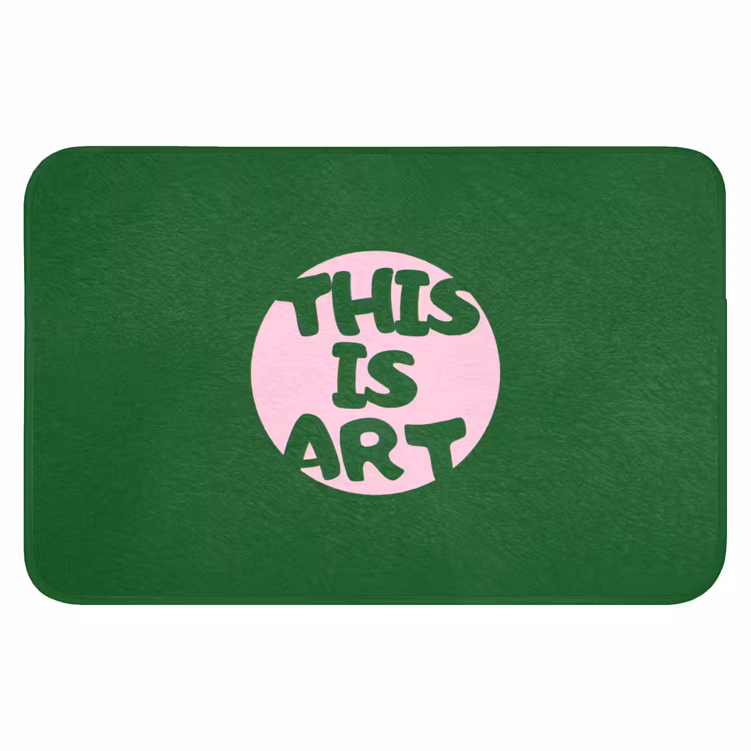 Cirkel - Roze - Tekst - Art Badmat klein -3d