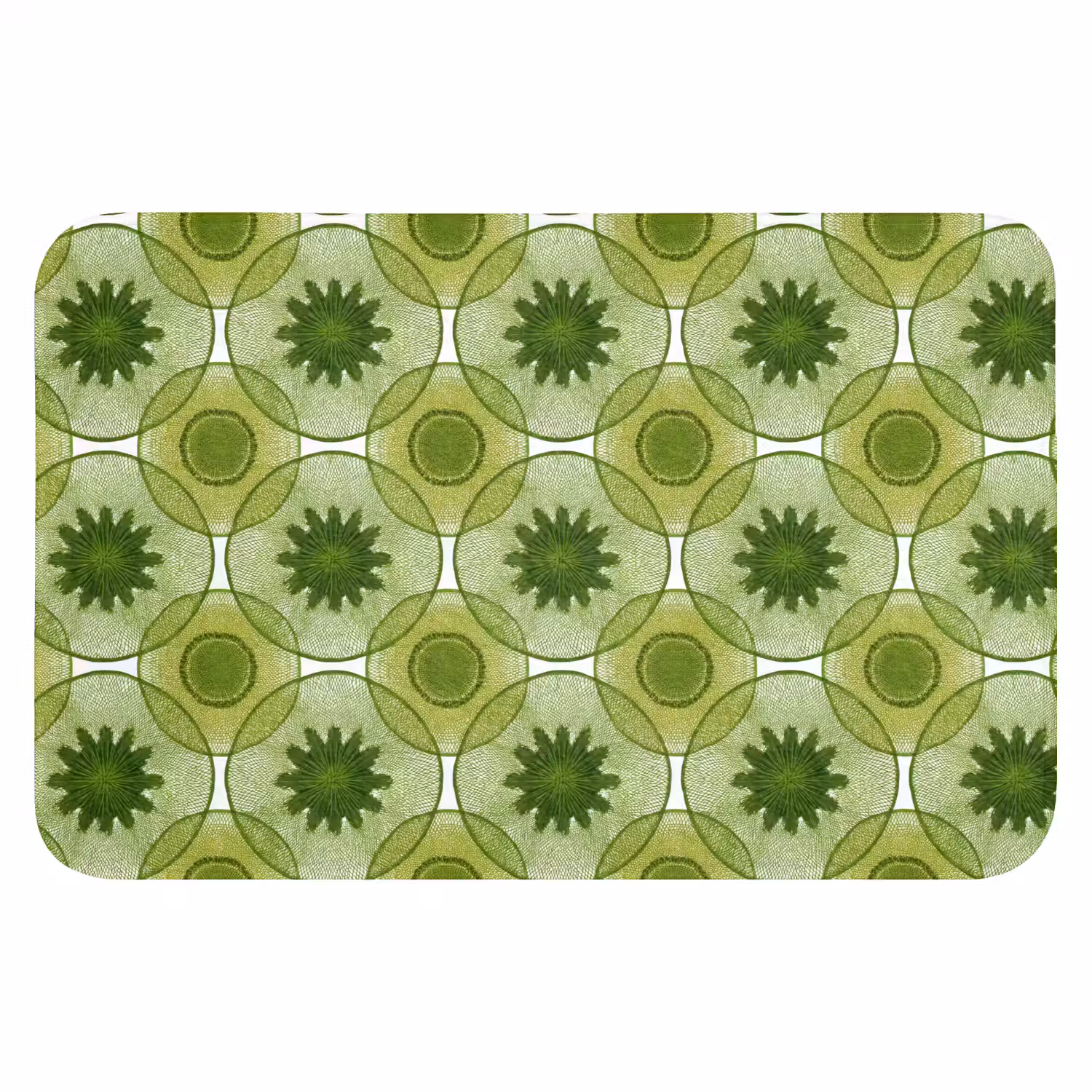 Cirkels - Patroon - Groen Badmat klein 997 -3d