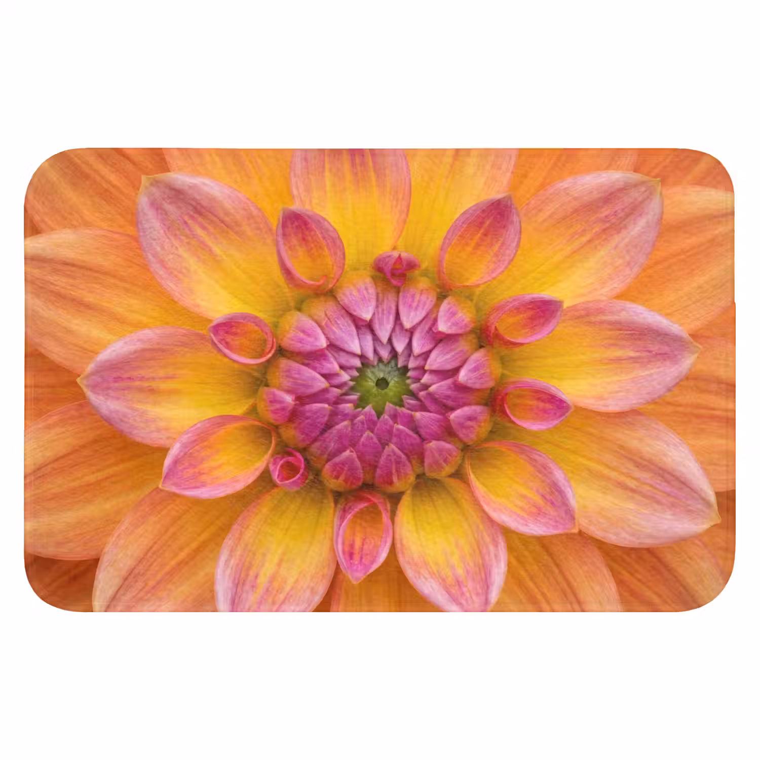 Dahlia - Bloem - Oranje Badmat klein -3d