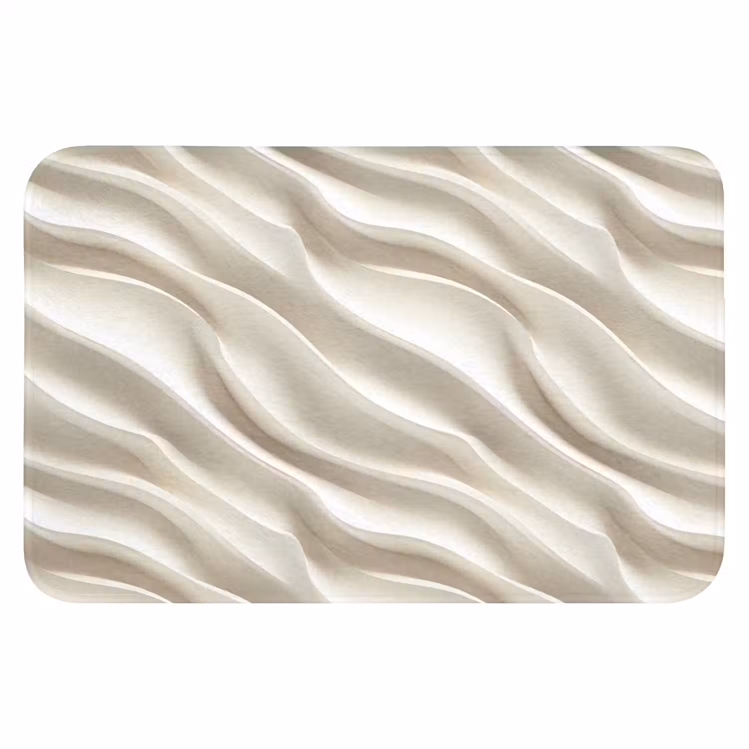 Diagonaal - Golven - Crème Badmat klein 997 -3d