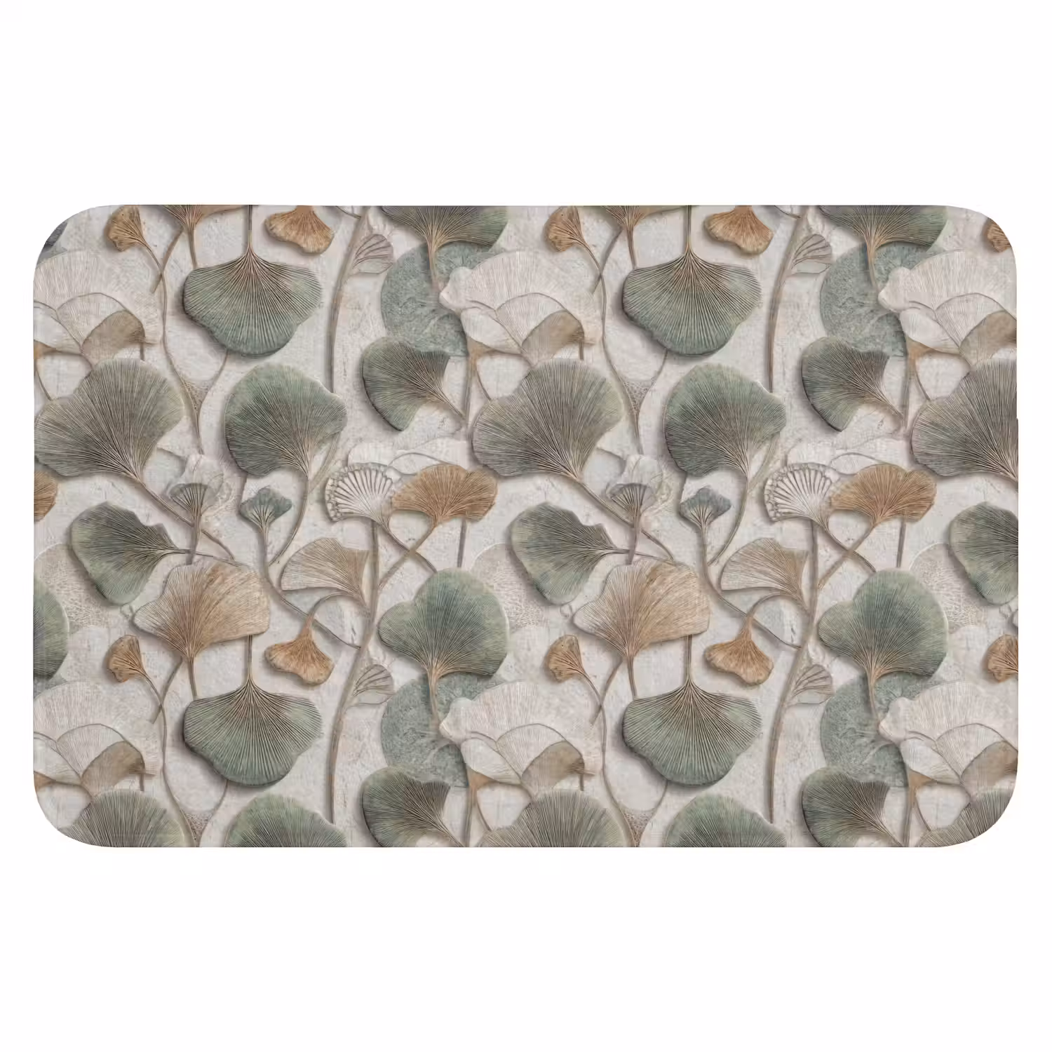 Elegant - Bladeren - Groen Badmat klein 997 -3d