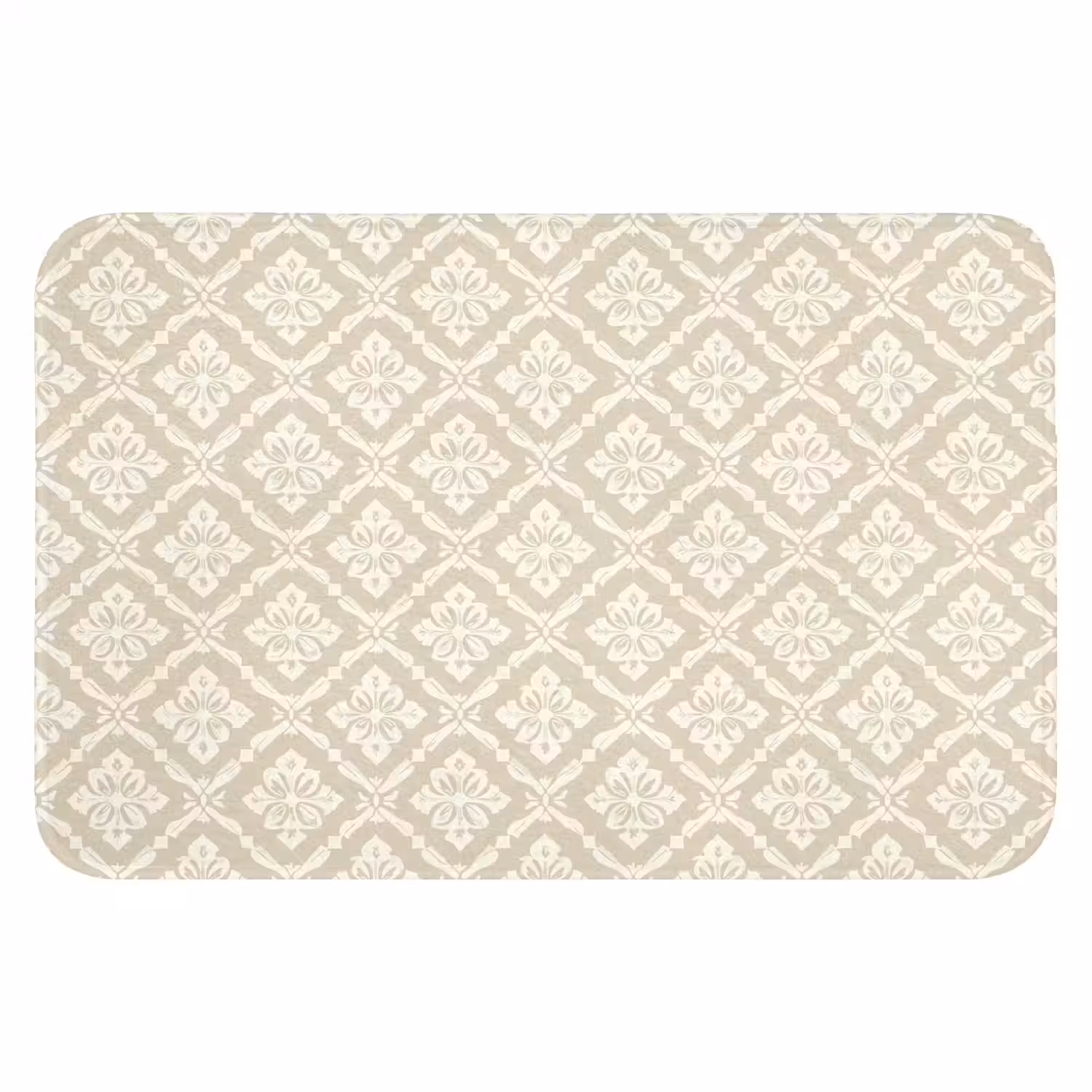 Floraal - Ornament - Beige Badmat klein 997 -3d