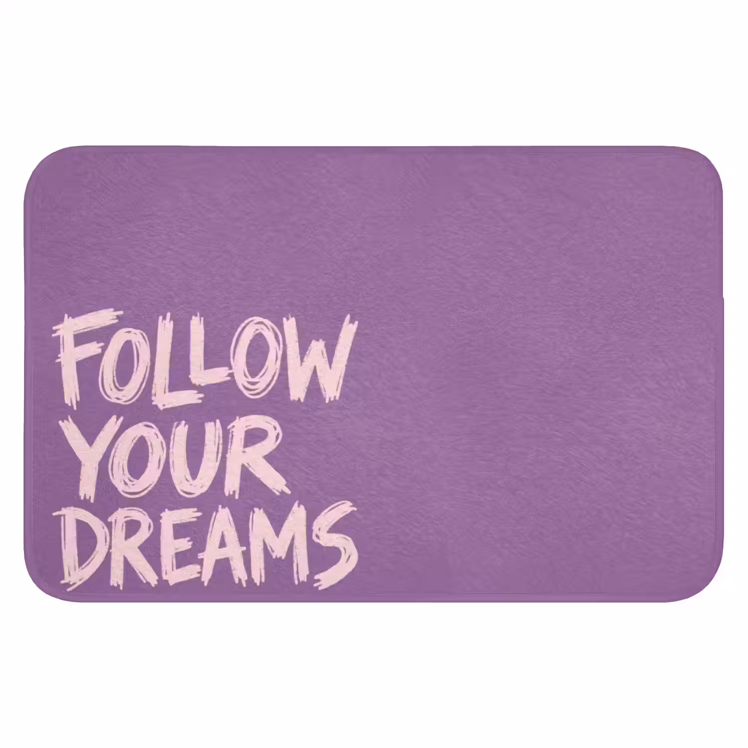 Follow your dreams - Paars - Penseeltextuur Badmat klein -3d