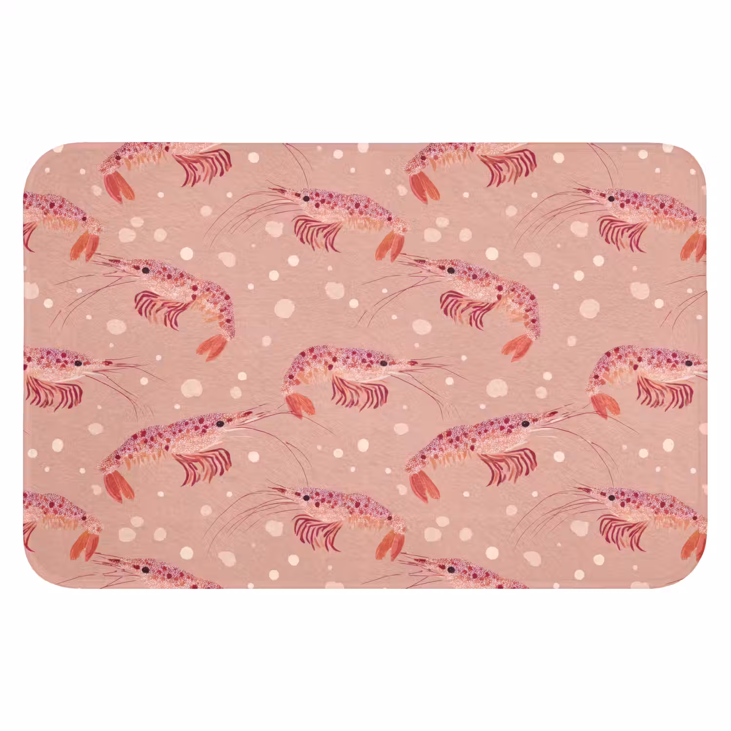 Garnalen - Stippen - Roze Badmat klein 997 -3d