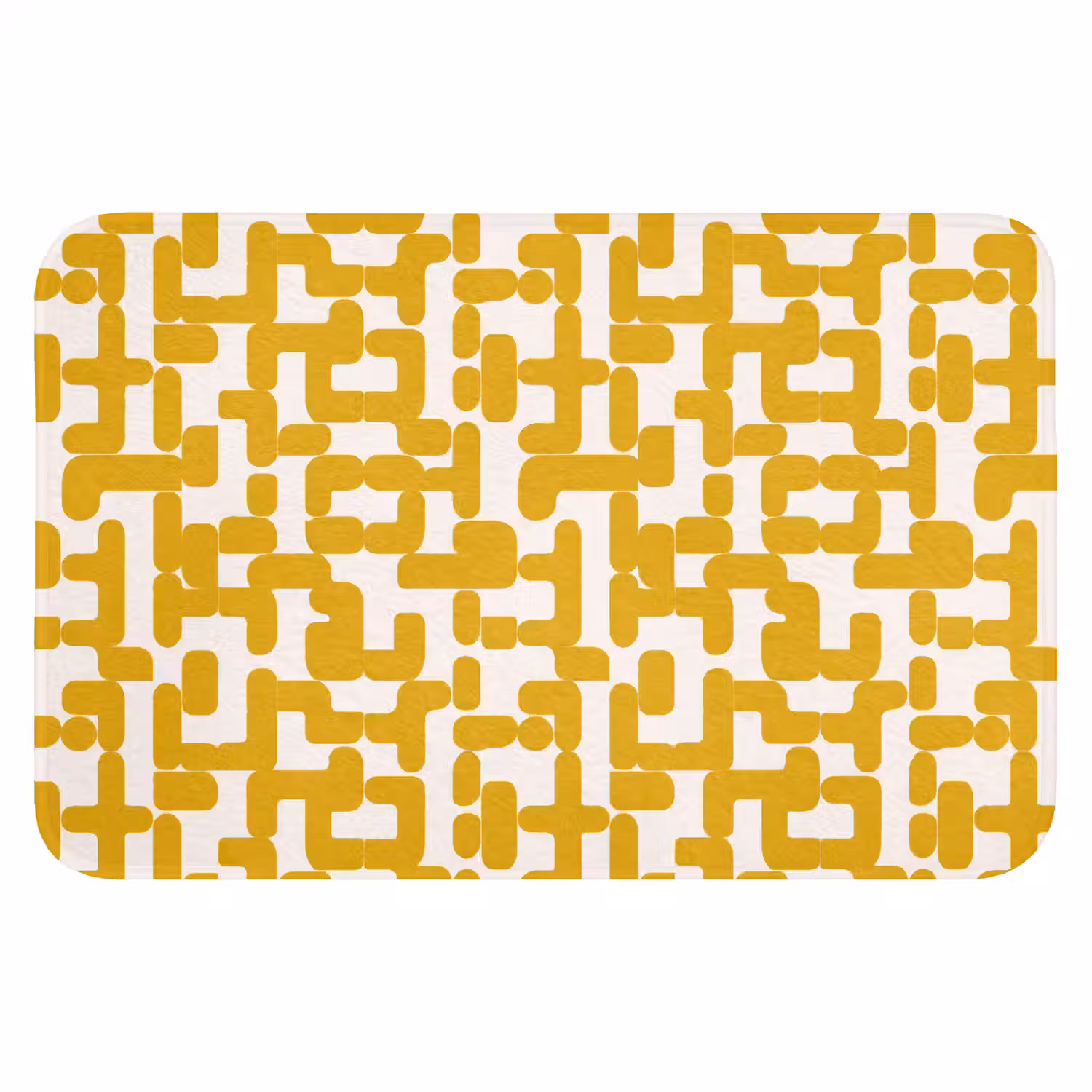 Geel - Beige - Patroon Badmat klein 997 -3d