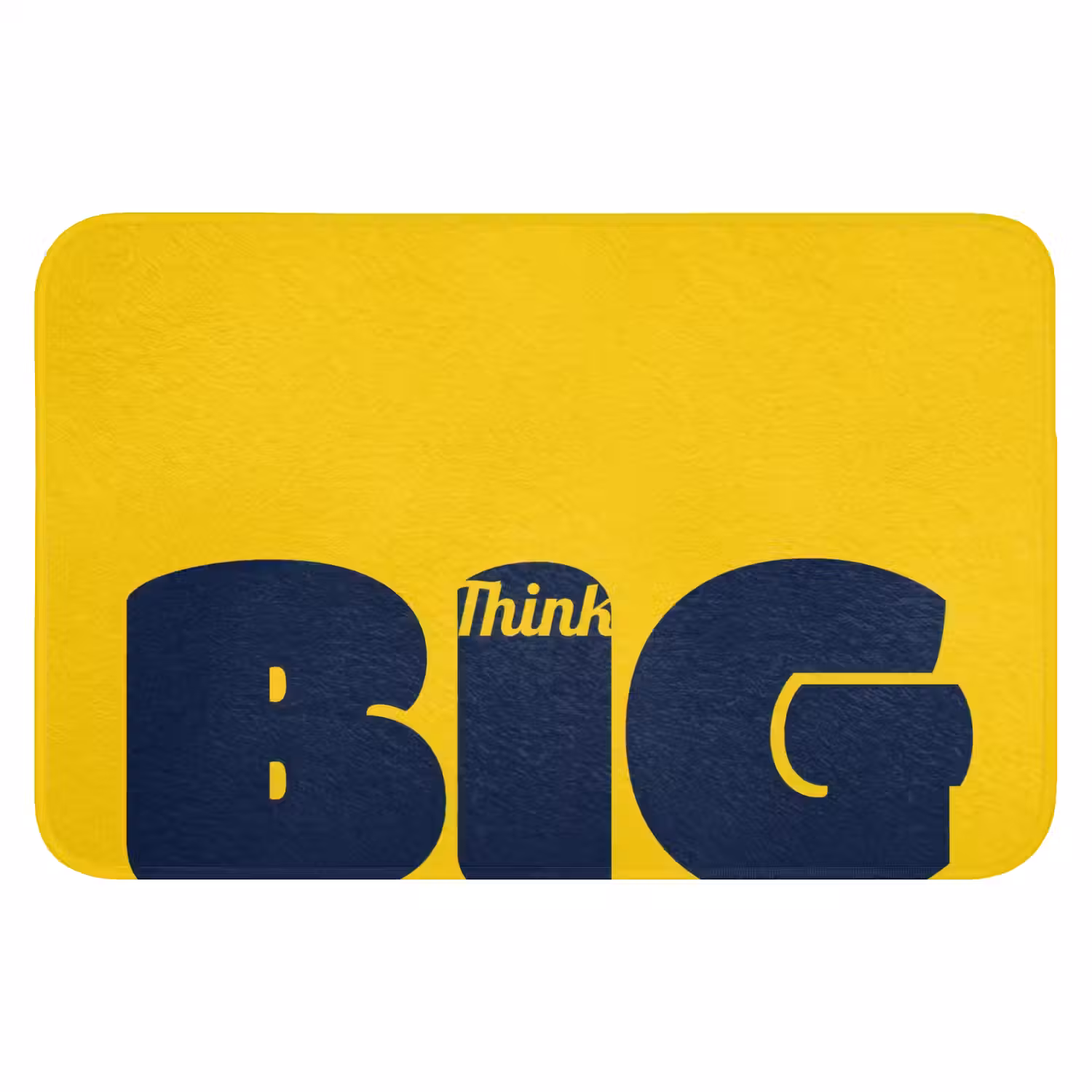 Geel - Think big - Grafisch Badmat klein -3d